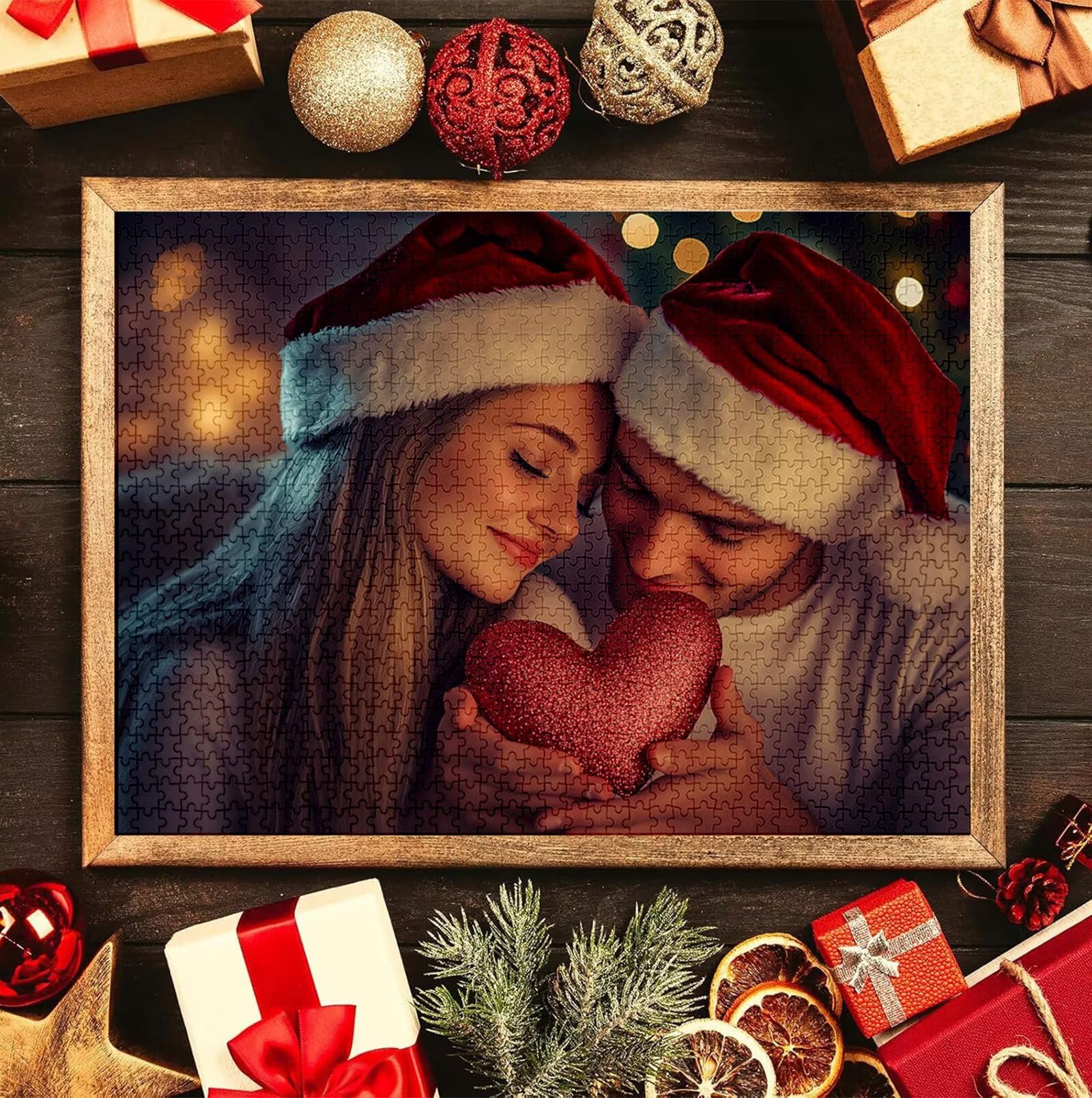Puzzle Personalizado con Foto, Personalizada Rompecabezas Personalizado Diseña tu Logo Foto o Texto, Personalizado Navidad Halloween San Valentín Parejas Niños Familia Amigos h-3053