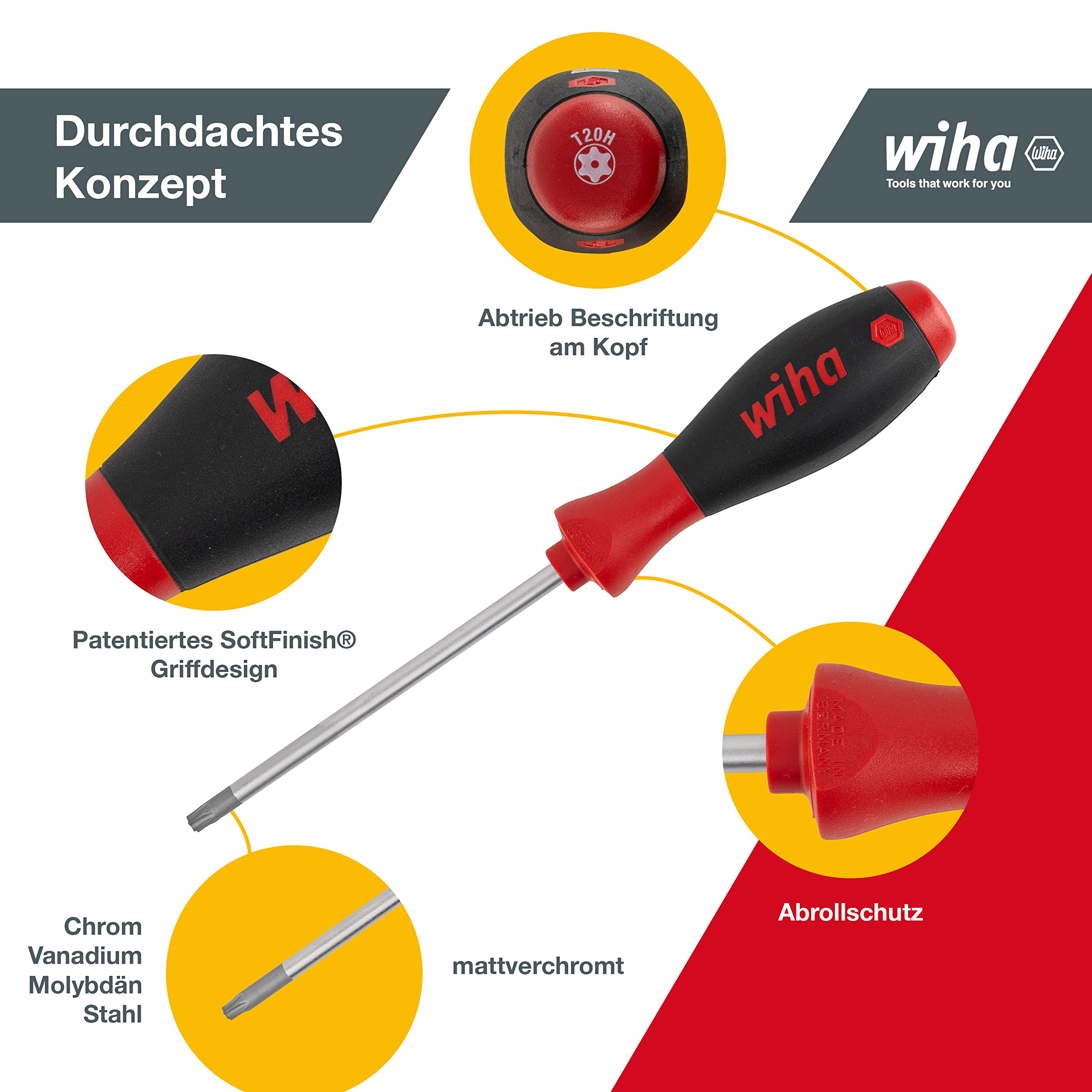 Juego de destornilladores SoftFinish® 362SF TR K6 SATZ 6-tlg; T10H-T40H