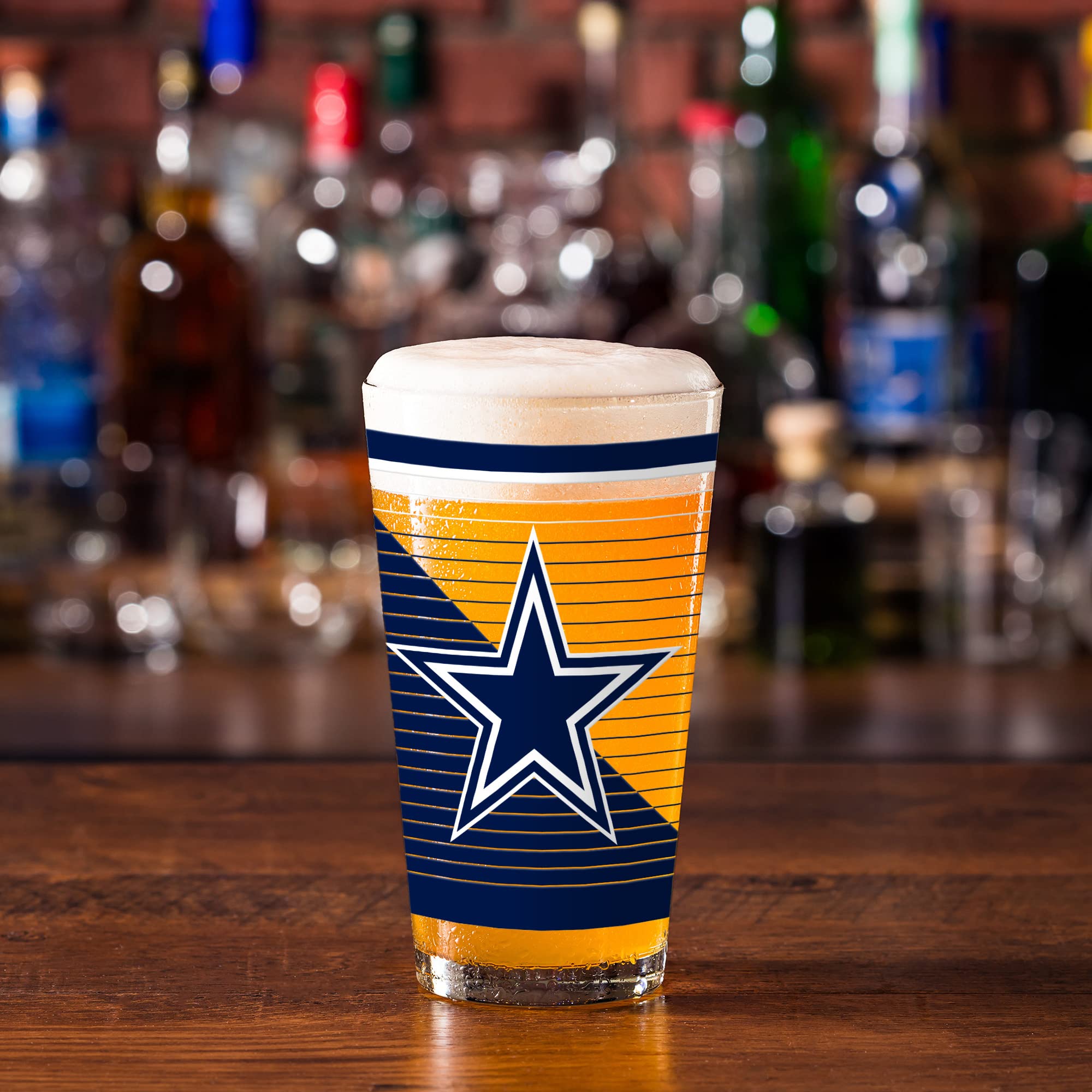 Dallas Cowboys Pint Glasses - NFL Fan Gift -3