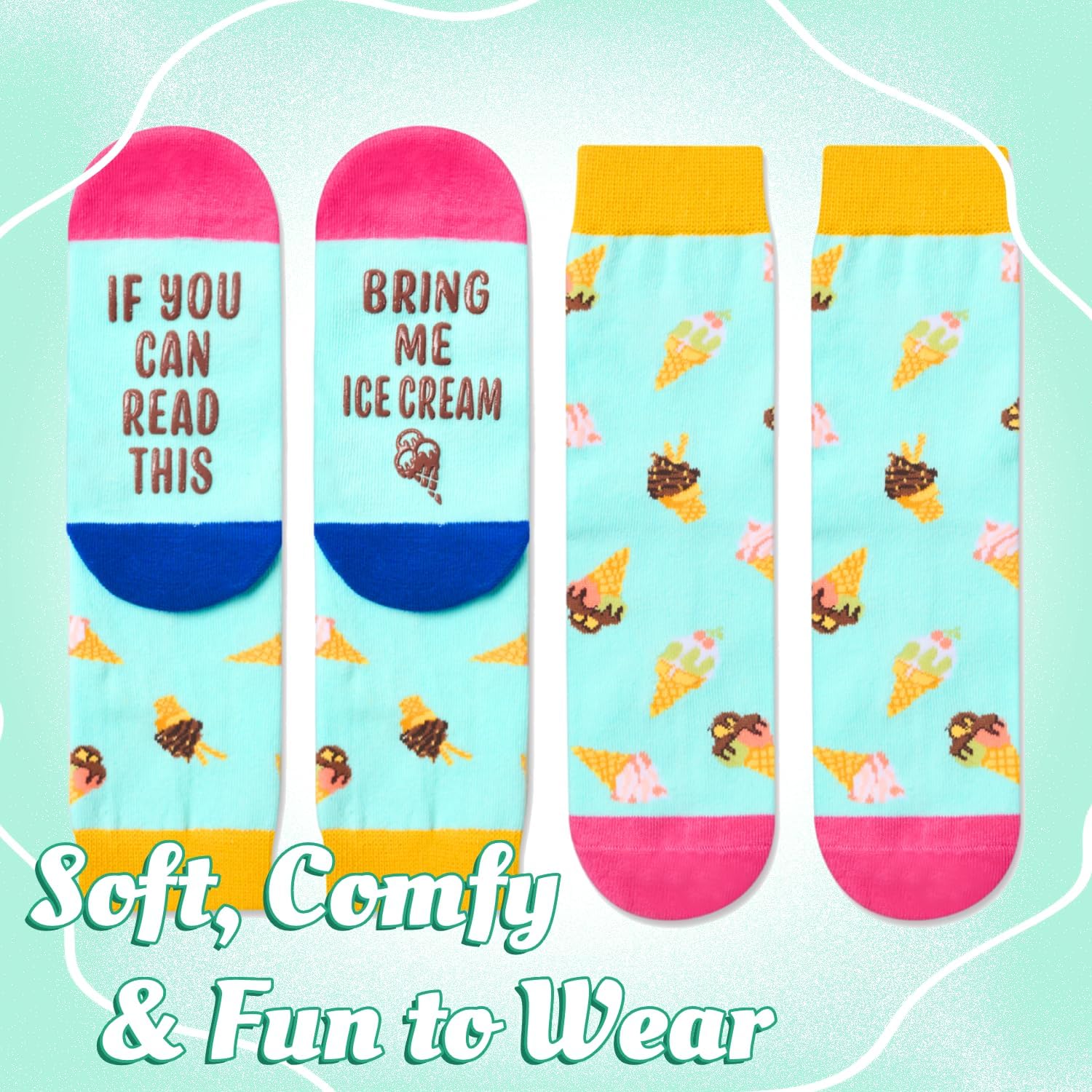 HAPPYPOP Funny Socks for Kids - Ice Cream Donut Gifts for 7-9 Years, Popcorn Chocolate Socks - Image 5