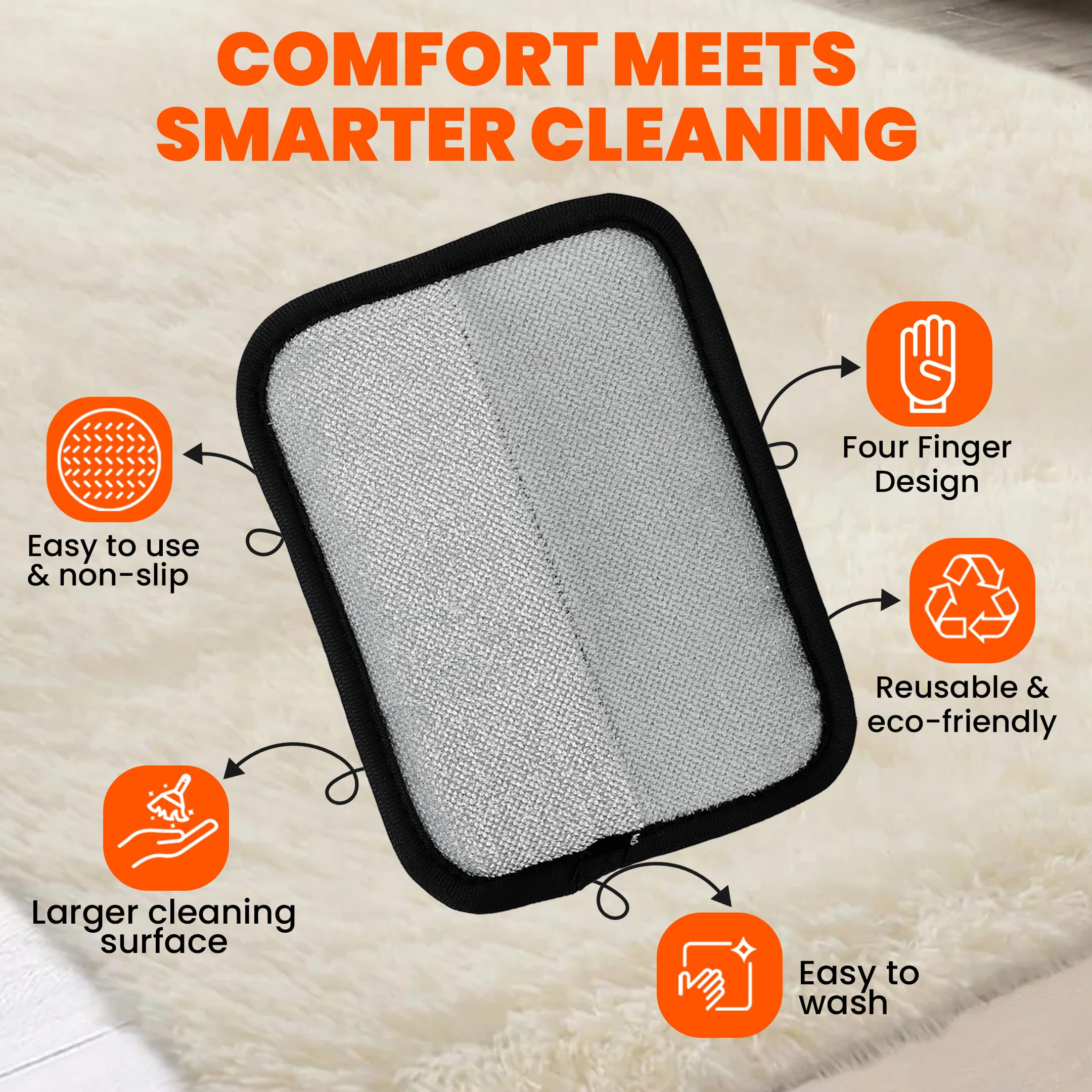 CALMZY 1 guanto elettrostatico per la rimozione dei peli di cani e gatti, per rimuovere la pelliccia di divani, tappeti, mobili, auto, biancheria da letto, facile pulizia e toelettatura, migliora le
