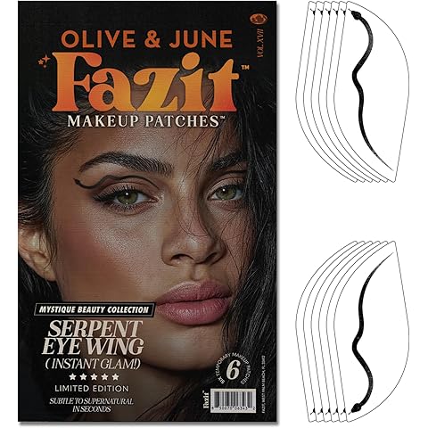 Fazit Makeup Patches - Halloween Serpent Eye Wings - Glow Up Make-Up Patches - Cute Glitter Makeup Accessories for Women - Cosmetic Glitter for Face