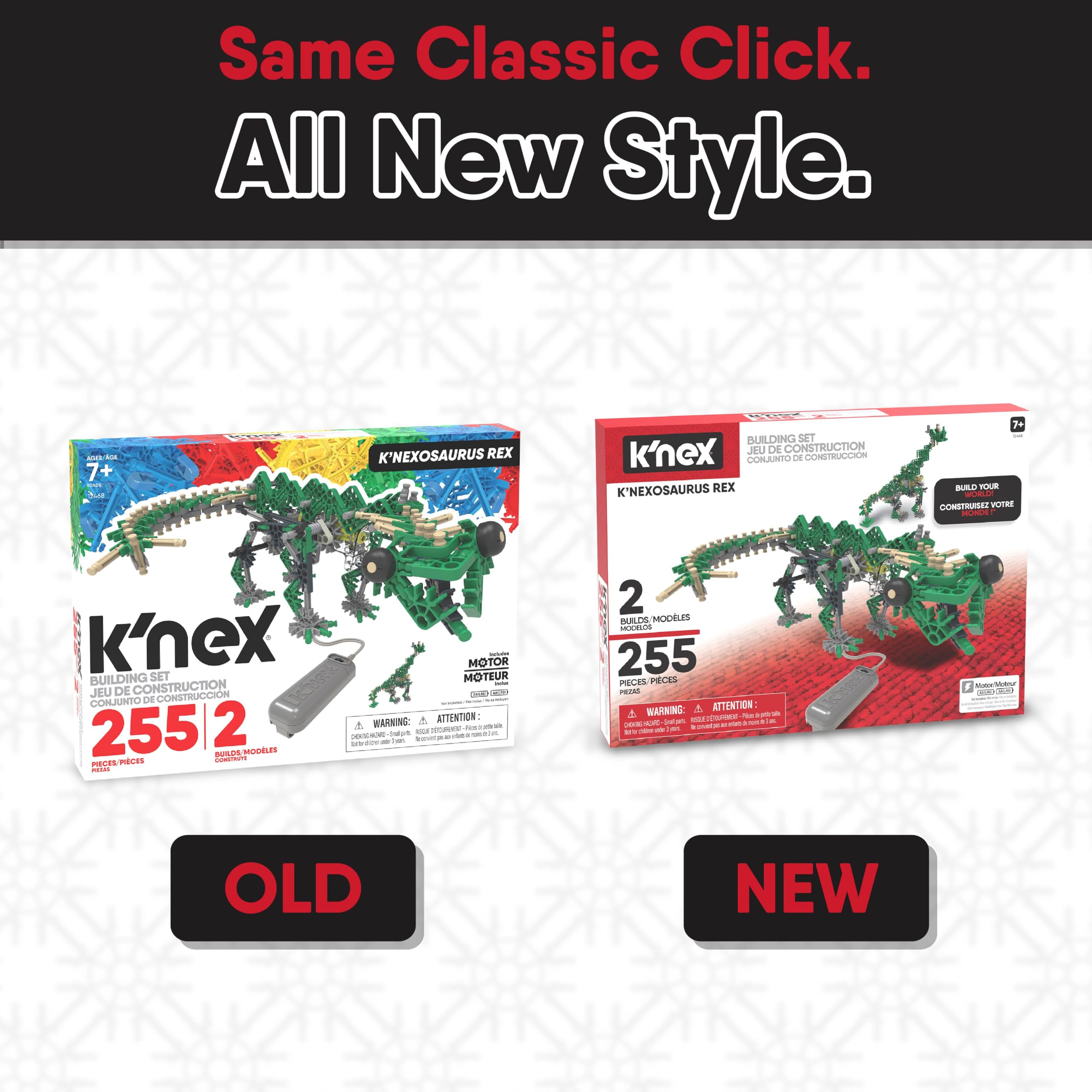 K'NEX Basic Fun Classics 255/2 Model - Kit K'Nexosaurus Rex Motorizzato