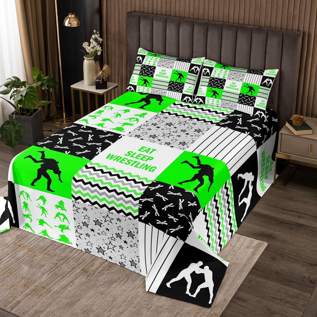 Castle Fairy Boxing Bedspread King Size,Sports Theme Bedding Set Red Boxing Gloves Pattern Comforter Set 3Pcs for Kids Boys Men Adult Room Decor,Pugilism Games Design Quotes Quilt Set,2 Pillowcases