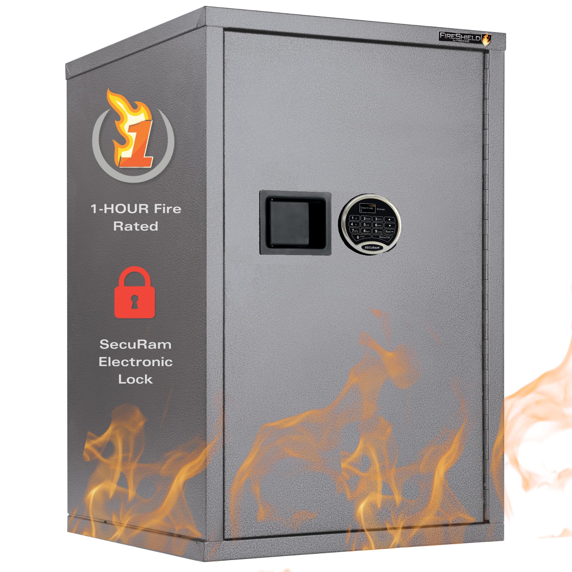 FireKing FireShield Fire Safe Storage Cabinet & Electronic Lock, 1