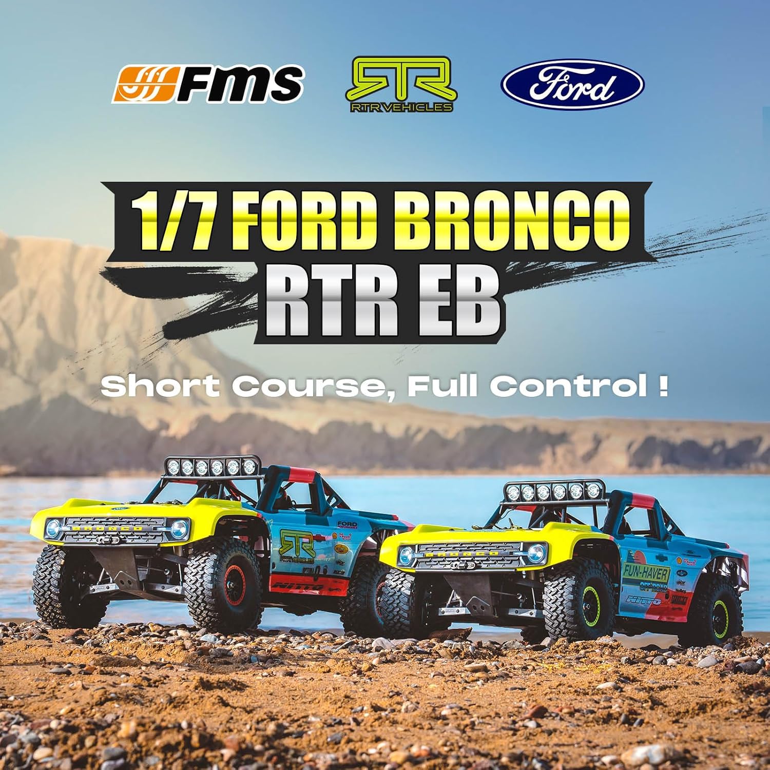 BEEZRC FMS 1/7 Ford Bronco RTR EB RC Short Course Truck Fast 80km/h High Speed RC Off-Road Brushless 4x4 RC Truck RC Car Hobby RC Waterproof Remote Control Car for Adults RS Racing Livery 2024