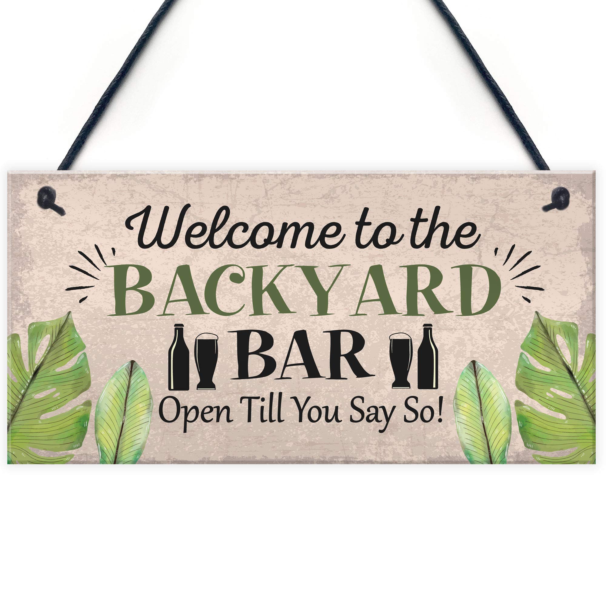 Red Ocean Backyard Bar Garden Plaque Alcohol Man Cave Vintage Beer Gin Shed Sign Gift
