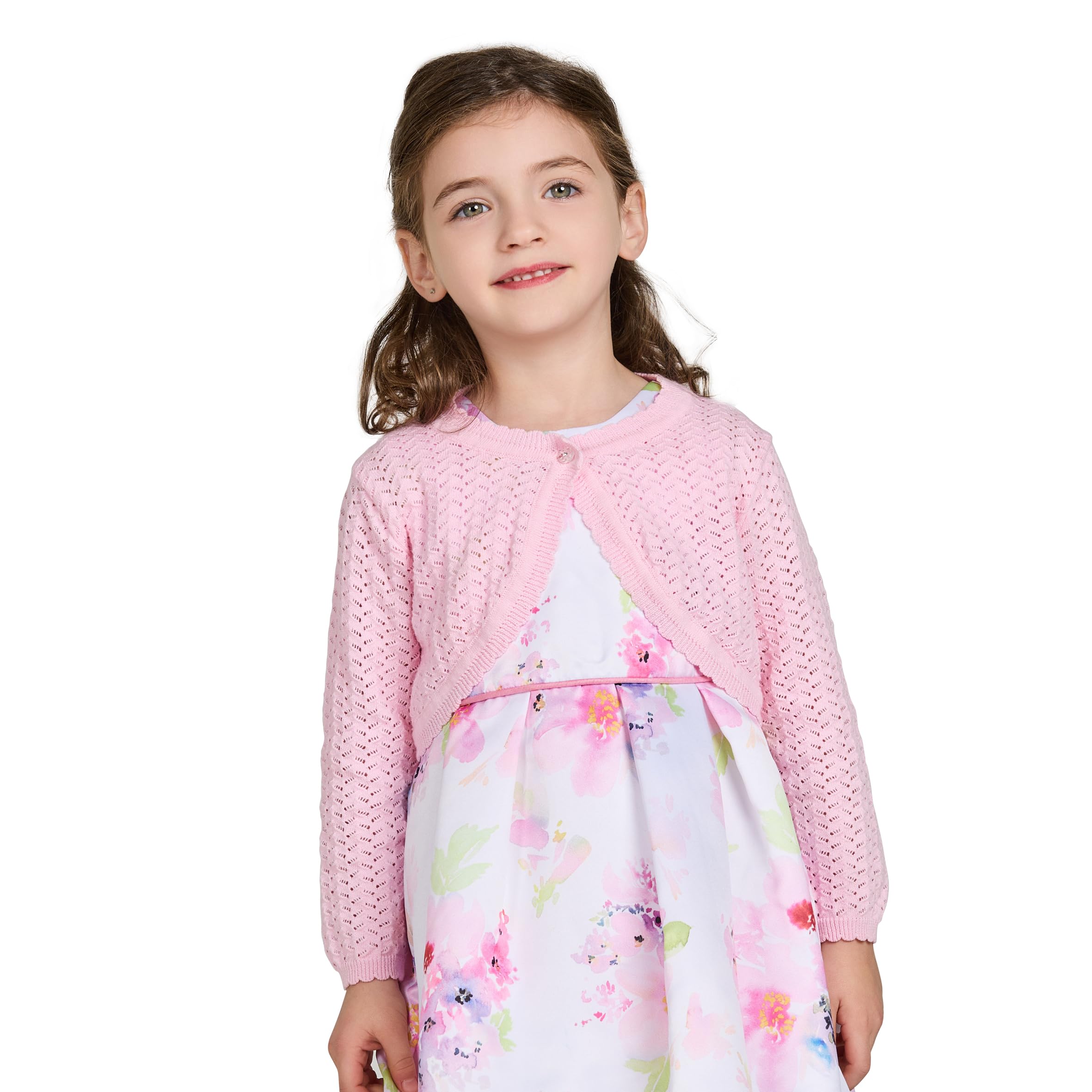 Girls Long Sleeve Cardigan Children Kids Bolero Shrug Spring Summer Dress Cover Up
