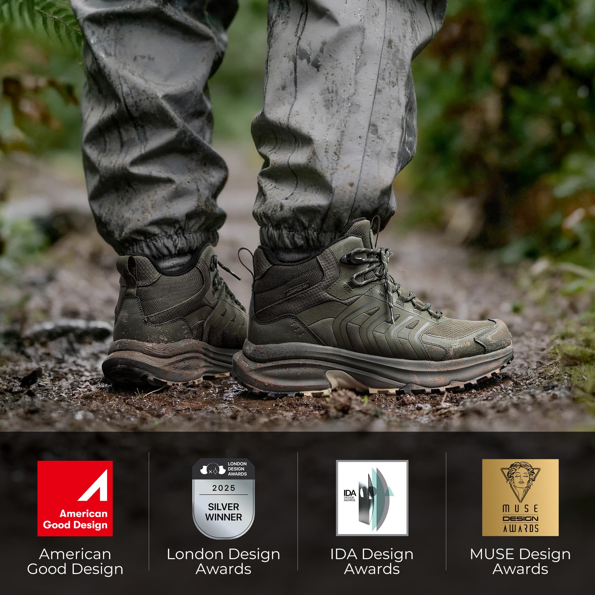 NORTIV 8 Men's Waterproof PRO Hiking Boots Lightweight Outdoor Trekking Camping Climbing Shoes for All Day Comfort Armadillo FieldLite - 4