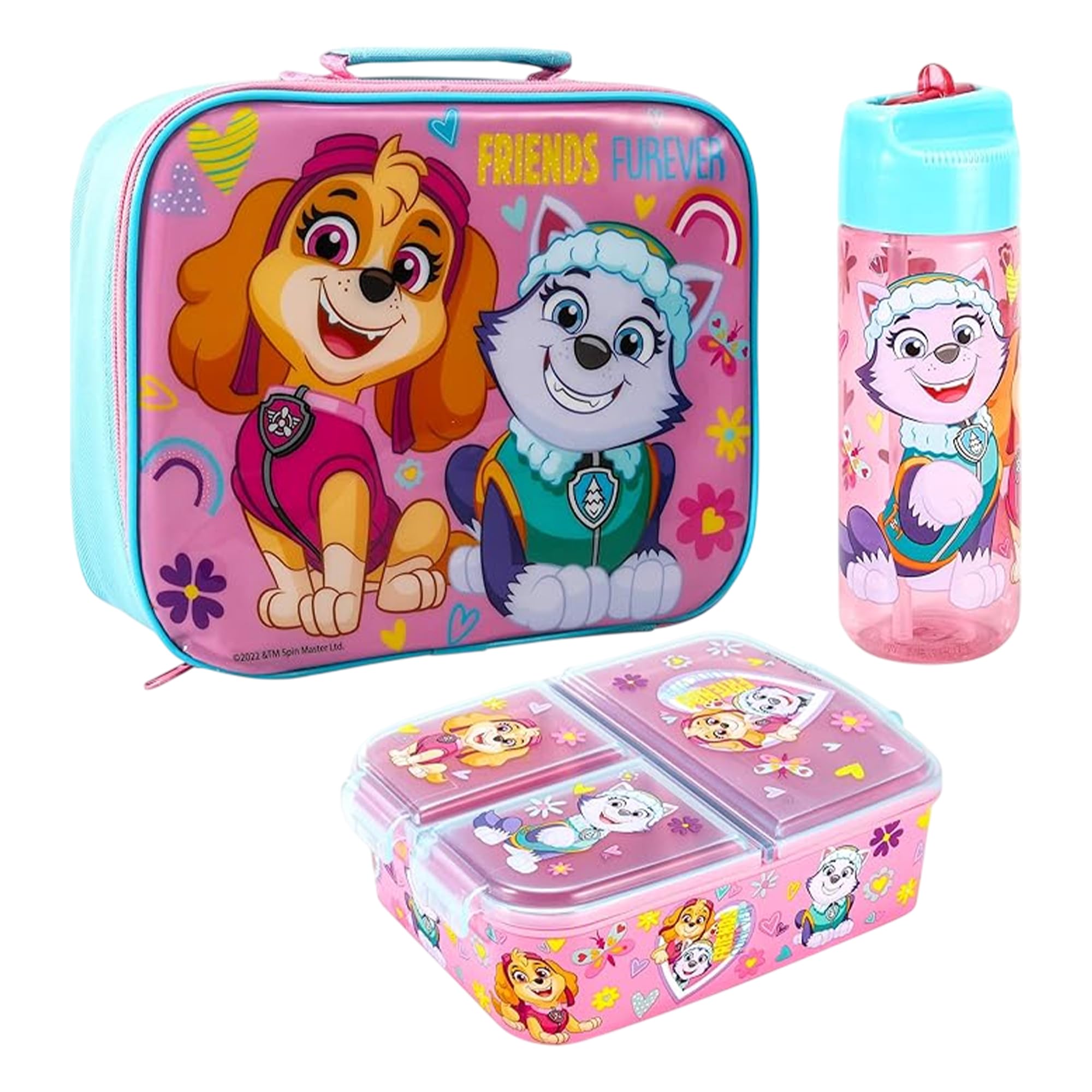 Zawadi Global Paw Patrol Girl Kids Childrens Lunch Box Set โ Insulated Lunch Bag, Multicompartment Lunch Box & 580ml Water Bottle - School Travel Lunch Food Set, BPA Free โ image 1