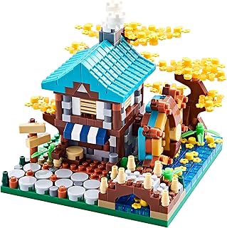 Autumn Architecture Flower Treehouse Micro Blocks Building Sets for Adults Tree and Plants Mini Bricks Modle Kit Creative DIY Gift for Kids. (with 2 Figures)