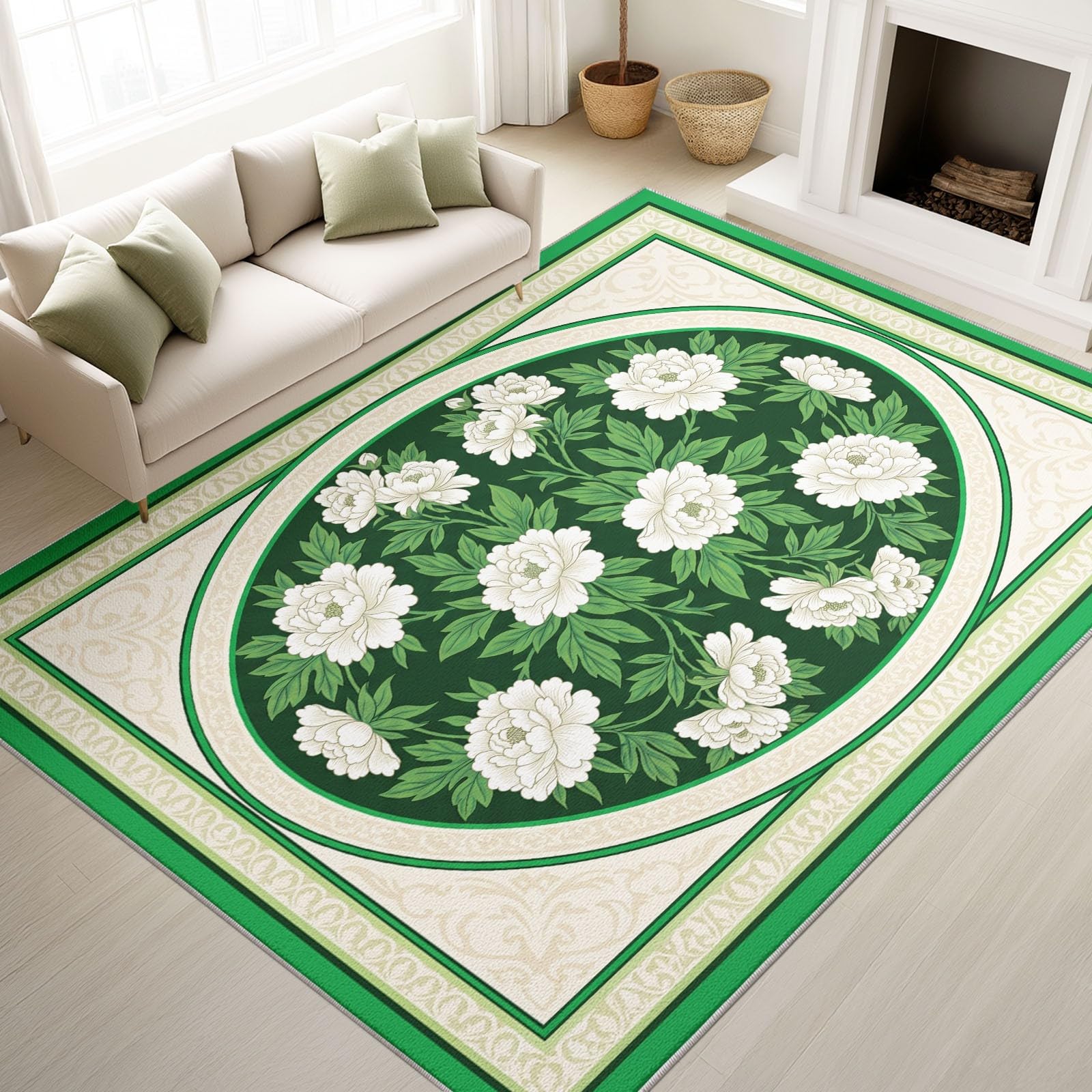 Générique Tapis de Enfant Oriental Élégant Fleurs Plante