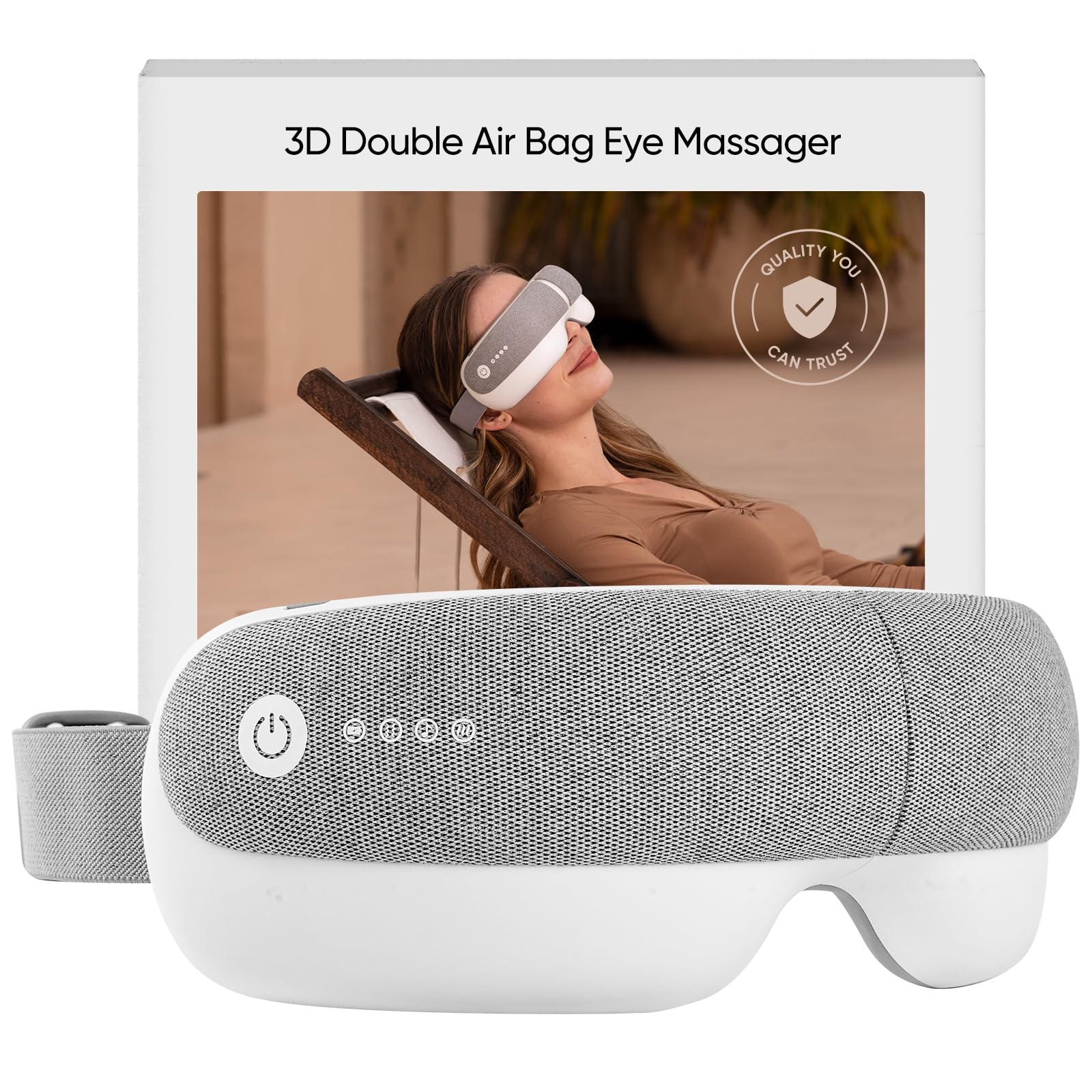 Eye Massager & Bluetooth Heat Sleep mask,Parents Gift Sets |With storage bag & greeting card | Migraine Relief,Relaxation,Bedtime Stress Relief | White Noise,3D airbag kneading| Smart Head Massager