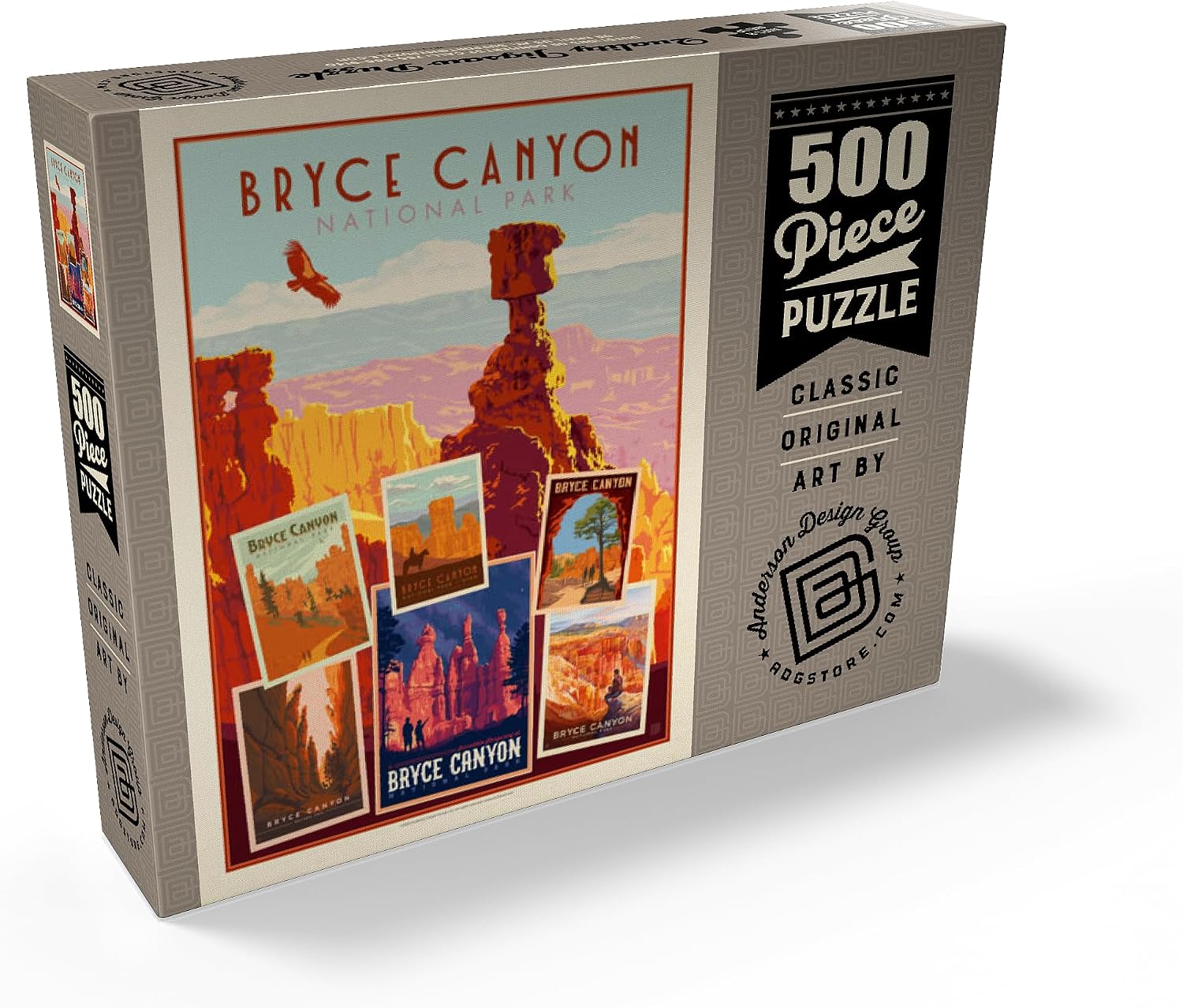 MyPuzzle Bryce Canyon National Park: Collage Print, Vintage Poster - Premium 500 Piece Jigsaw Puzzle for Adults