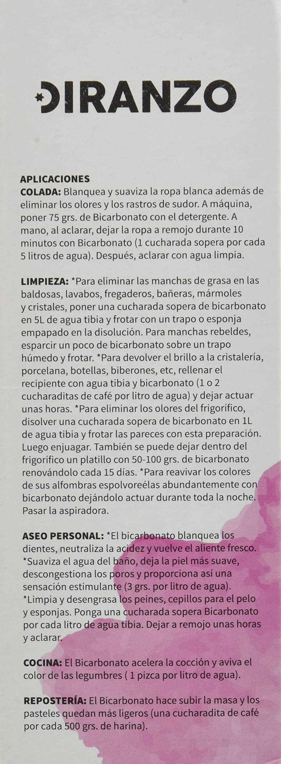 Bicarbonato Diranzo Bicarbonato Sodico 500 Gr.Caja - 500 gr