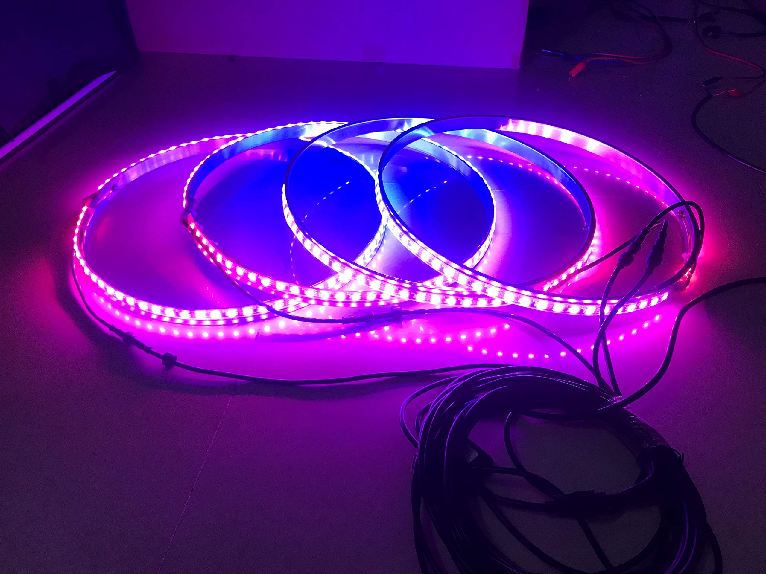 Dream Chasing Colors Flow 17.5‘’ LED Wheel Ring Lights Rim Lights Tire Lights Blue-Tooth App Controlled 4 Lights
