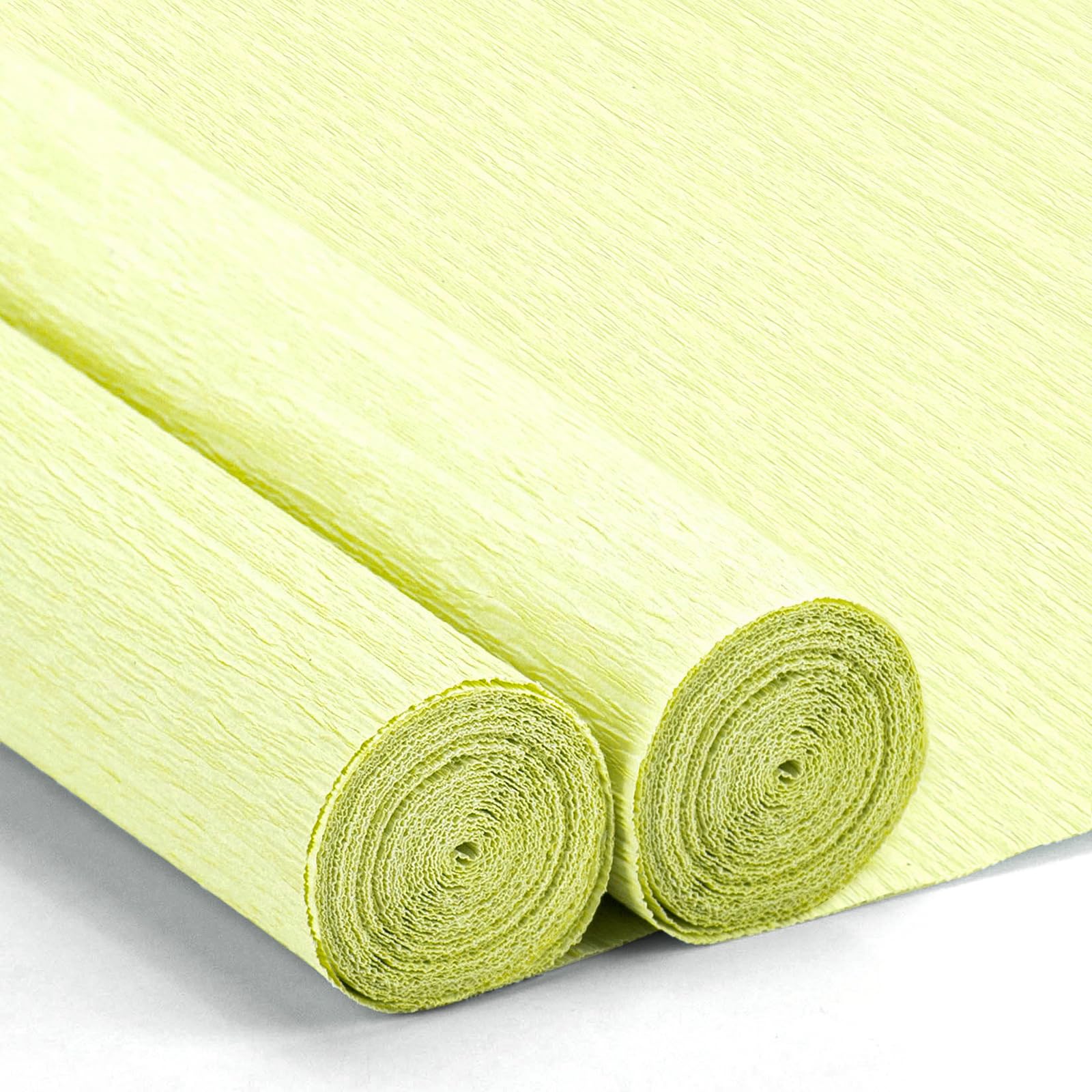 Crepe Paper Streamers 2 Rolls, 10 x 98Inch Crepe Paper Sheets for DIY Gift Colourful Paper Flower Wrapping Paper Crafts Birthday Wedding Holiday Party Decorations (Light Green)