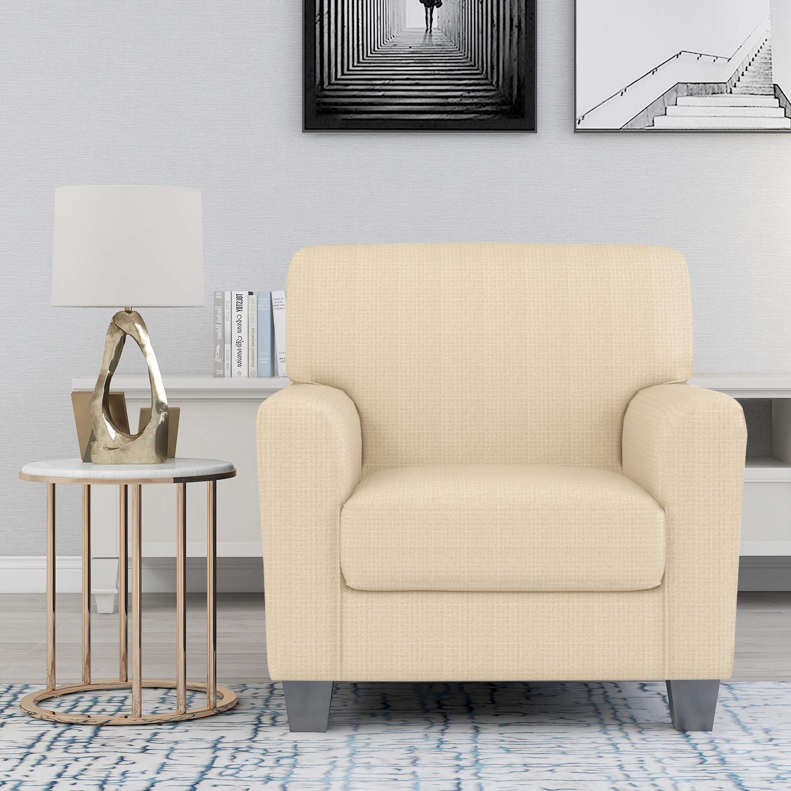 ZNSAYOTX 2 Piece Chair Covers for Living Room with Arms Anti Slip