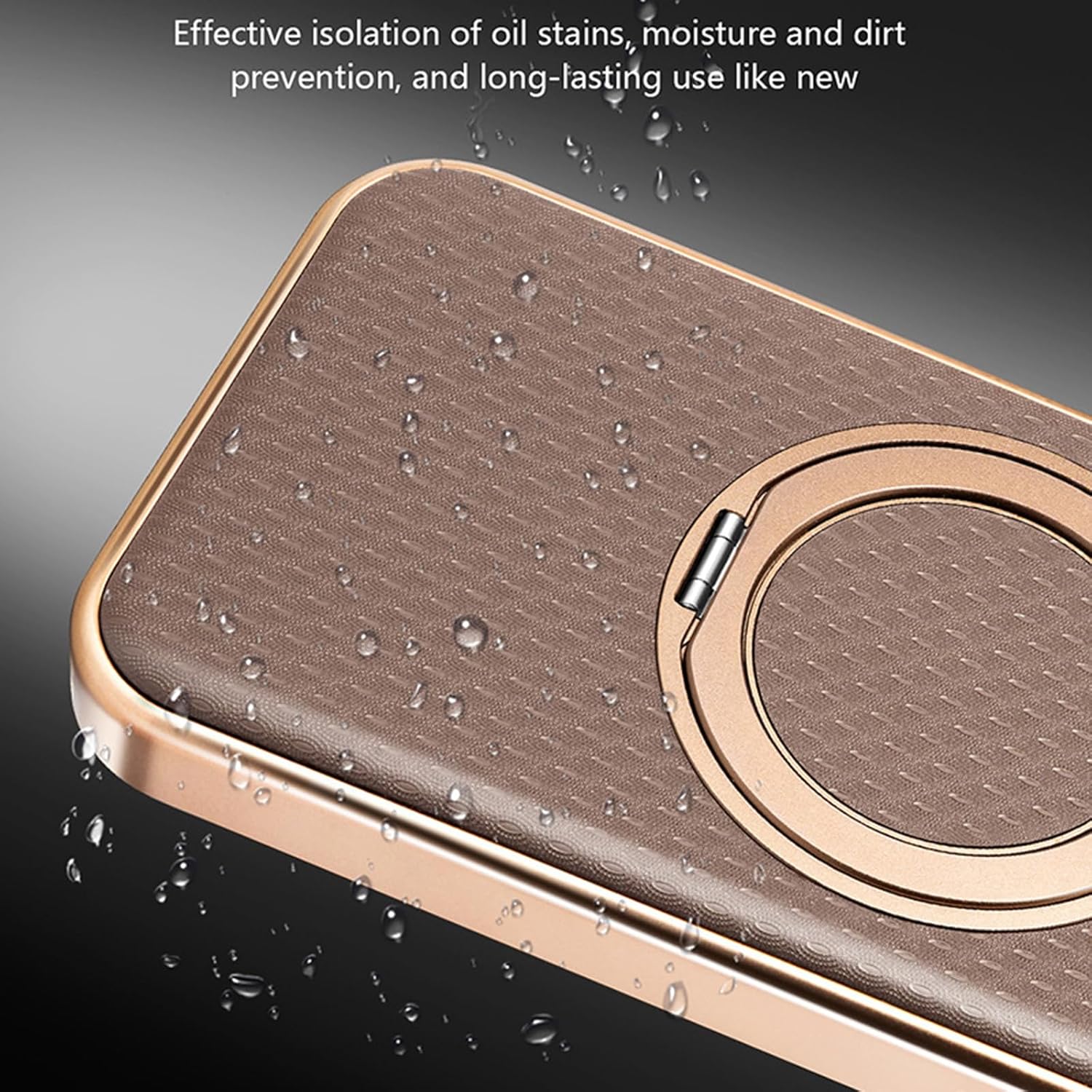 Magnetic Case for iPhone 17/17Air/17Pro/17Pro Max, Light Luxury Plating Leather Case with Rotating Stand Camera Protection Cover(Brown,17 ProMax)