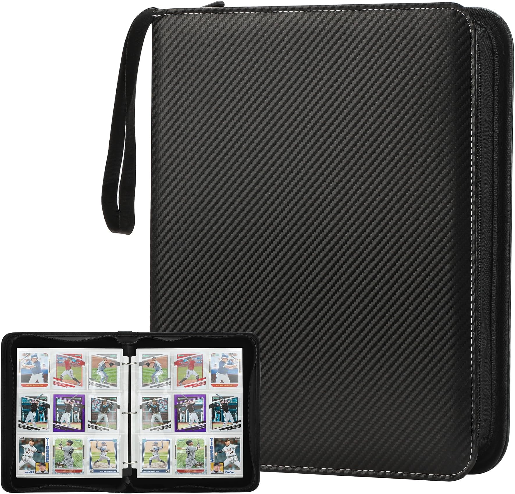 Trading Card Binder with Sleeves 9 Pocket Premium 720 Double Sided Pocket PU Card Collection Binder, Collectible Albums Card Folder for MTG, TCG, Sports Cards