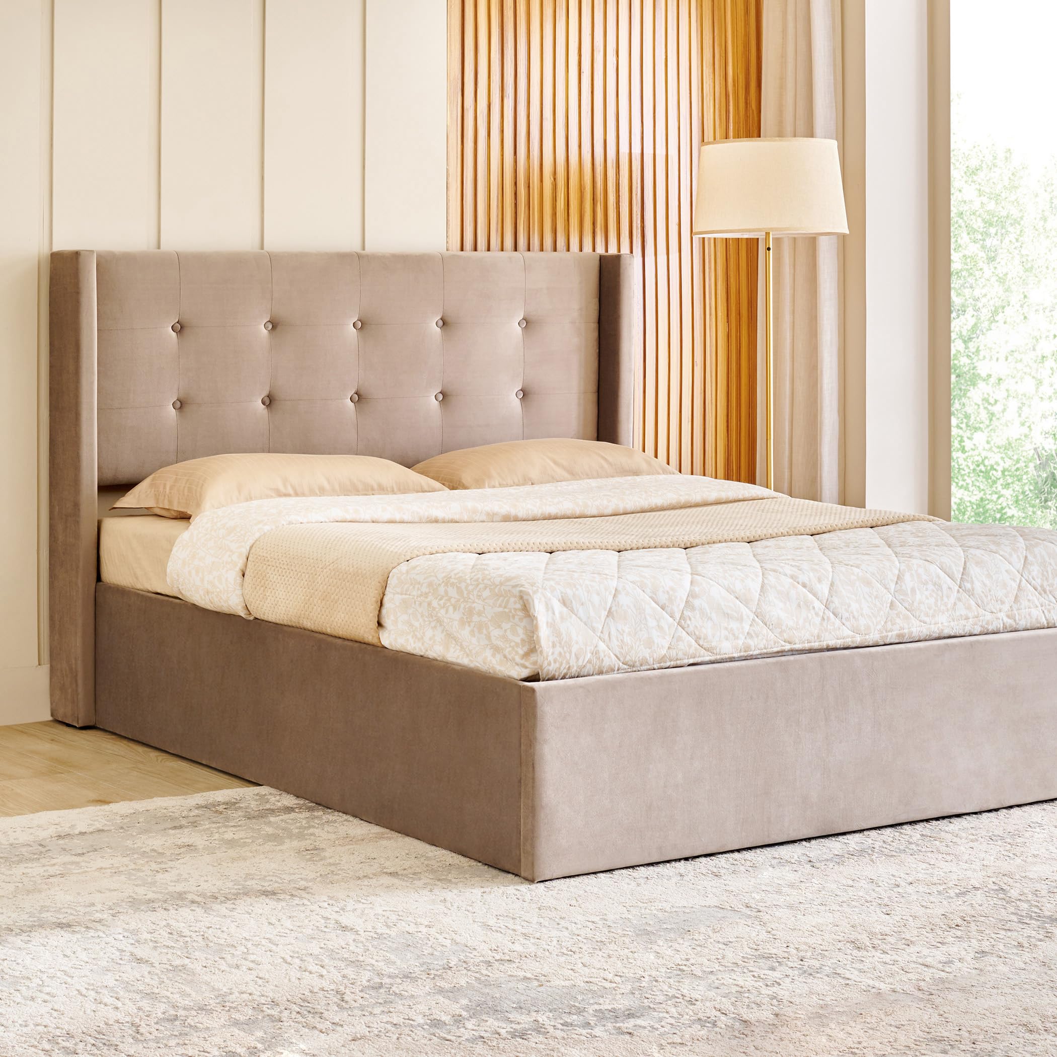 Home Centre Helios Bravo Betty Queen Bed with Hydraulic Storage - Brown-image-49