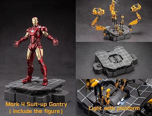 Miniatura 5 de MK4Ironman (escala 1/10) Pórtico para trajes con muchos accesorios, figura de acción coleccionable de pintura exquisita de 7 pulgadas, luz con