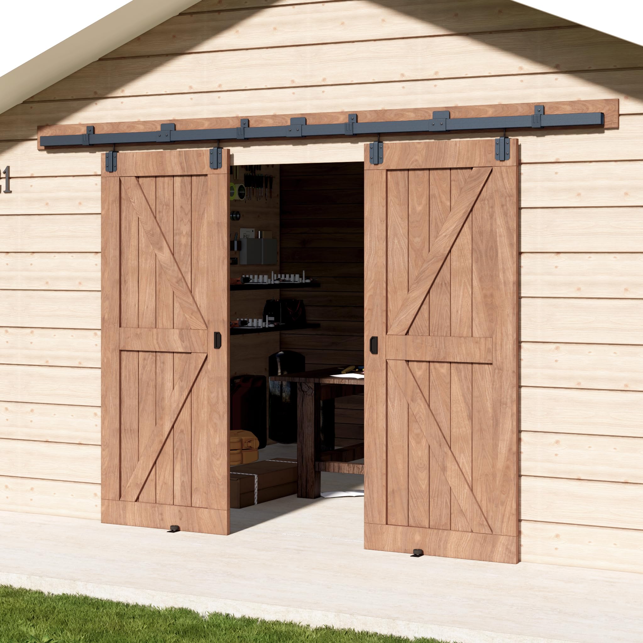 Photo 1 of 13FT Double Sliding Barn Door Hardware Kit