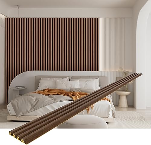 Miniatura 11 de Paquete de 8 paneles de pared con listones WPC - Paneles de pared 3D, resistentes al agua y de fácil instalación, paneles decorativos con listones