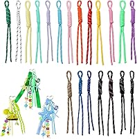 Pretwad 20 Pack Colorful Paracord Keychains - Handwoven Nylon Braided Rope Bag Charms with Carabiner for Keys, Purses, Backpacks