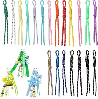 Pretwad 20 Pack Colorful Paracord Keychains - Handwoven Nylon Braided Rope Bag Charms with Carabiner for Keys, Purses, Backpacks
