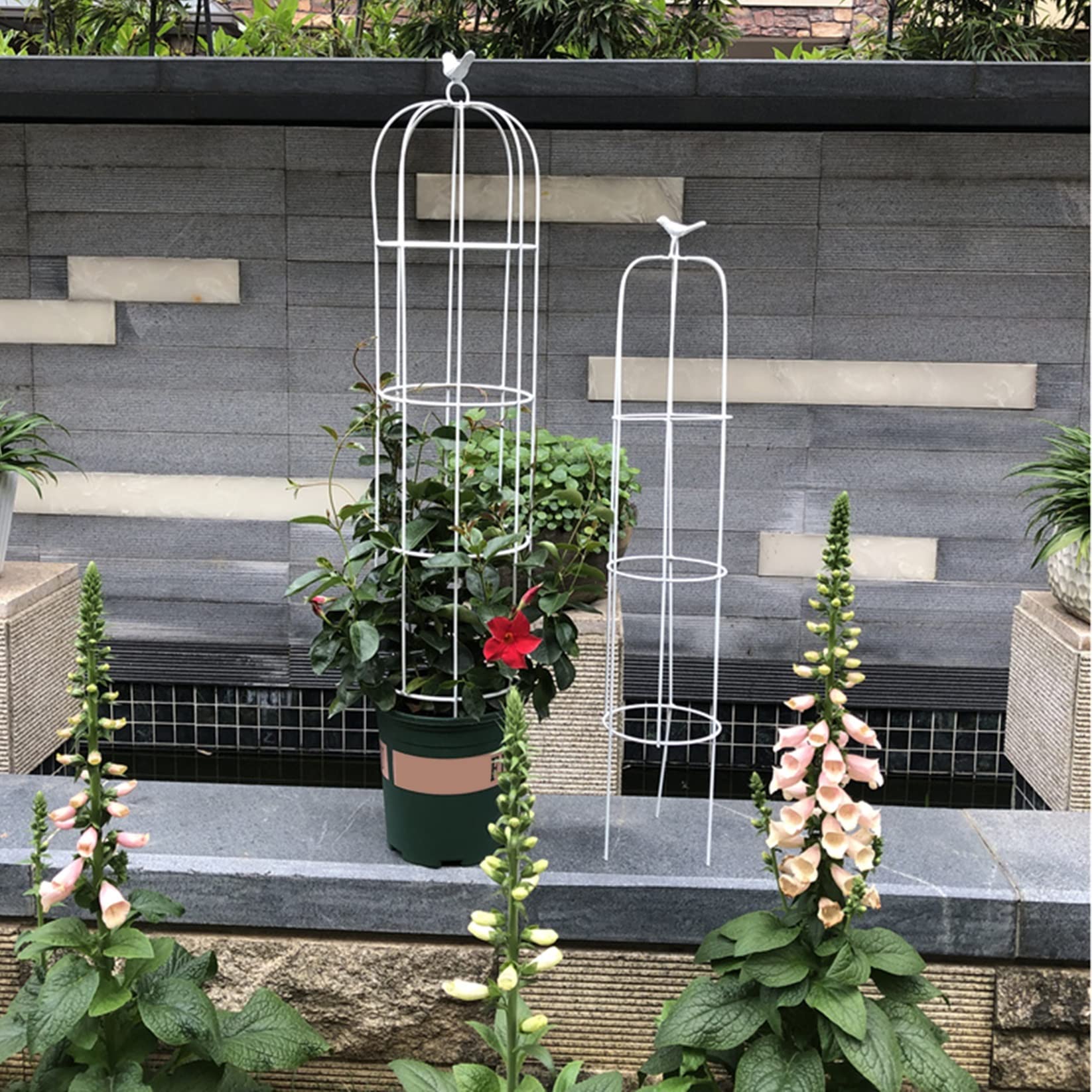 2 Pièces Tuteur Colonne de Jardin Obélisque Pieu Tuteur Plante Tuteurs Plantes Support Tuteurs Supports pour Plantes Grimpantes et Fleurs,Treillis en métal pour la Maison Jardin,Jardinage et verger