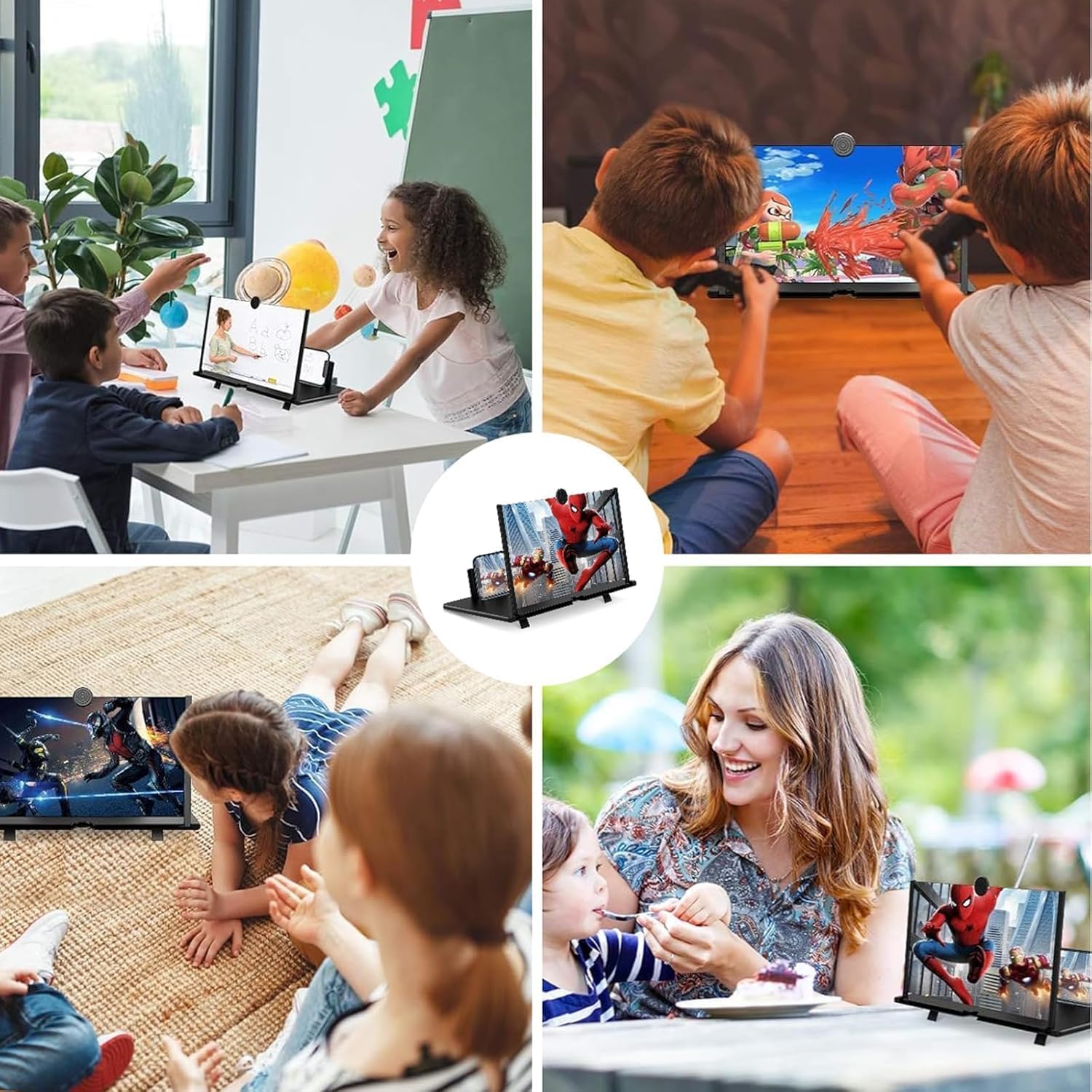 Handy vergrößerungs bildschirm 18 Zoll, 3D HD Handy Bildschirmlupe Vergrößerung, Anti-Blaulicht Bildschirm Lupe für Alle Smartphones für Das Ansehen Von Filmvideos