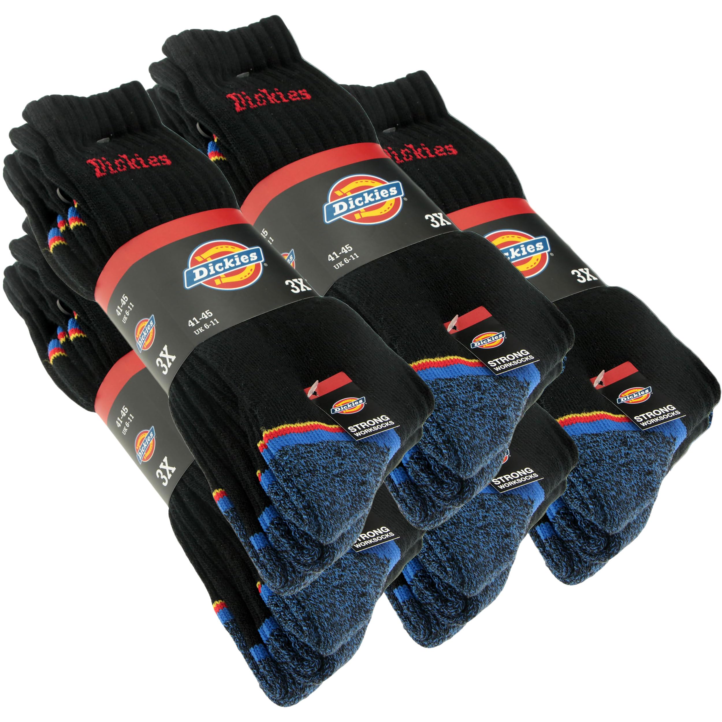 Dickies® Strong Work Socks - Calcetines de trabajo para hombre, talla 41-50