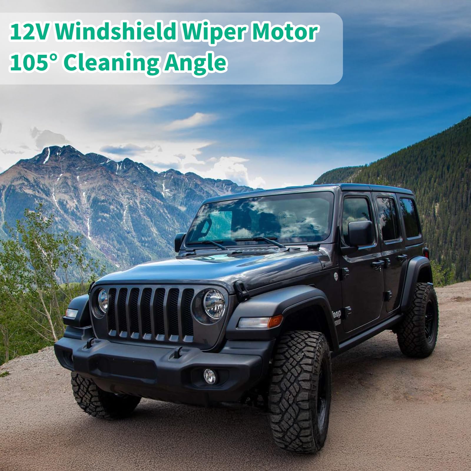 SWAWIS Motore Tergicristallo Universale 12V 105° di Oscillazione Compatibile con Trattori, Jeep e Altri Veicoli