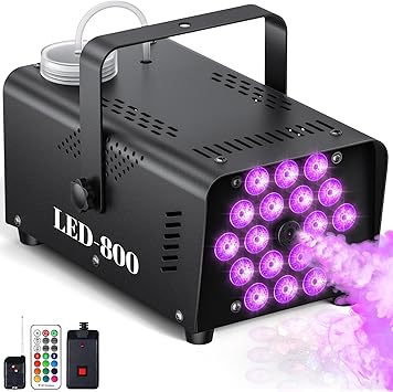 Fog Machine, 800W Smoke Machine With 13-Color LED Effects, 3500CFM Smoke Machine Fog Output, Wired And Wireless Remote Control,Ideal For Halloween, Wedding And DJ Stage