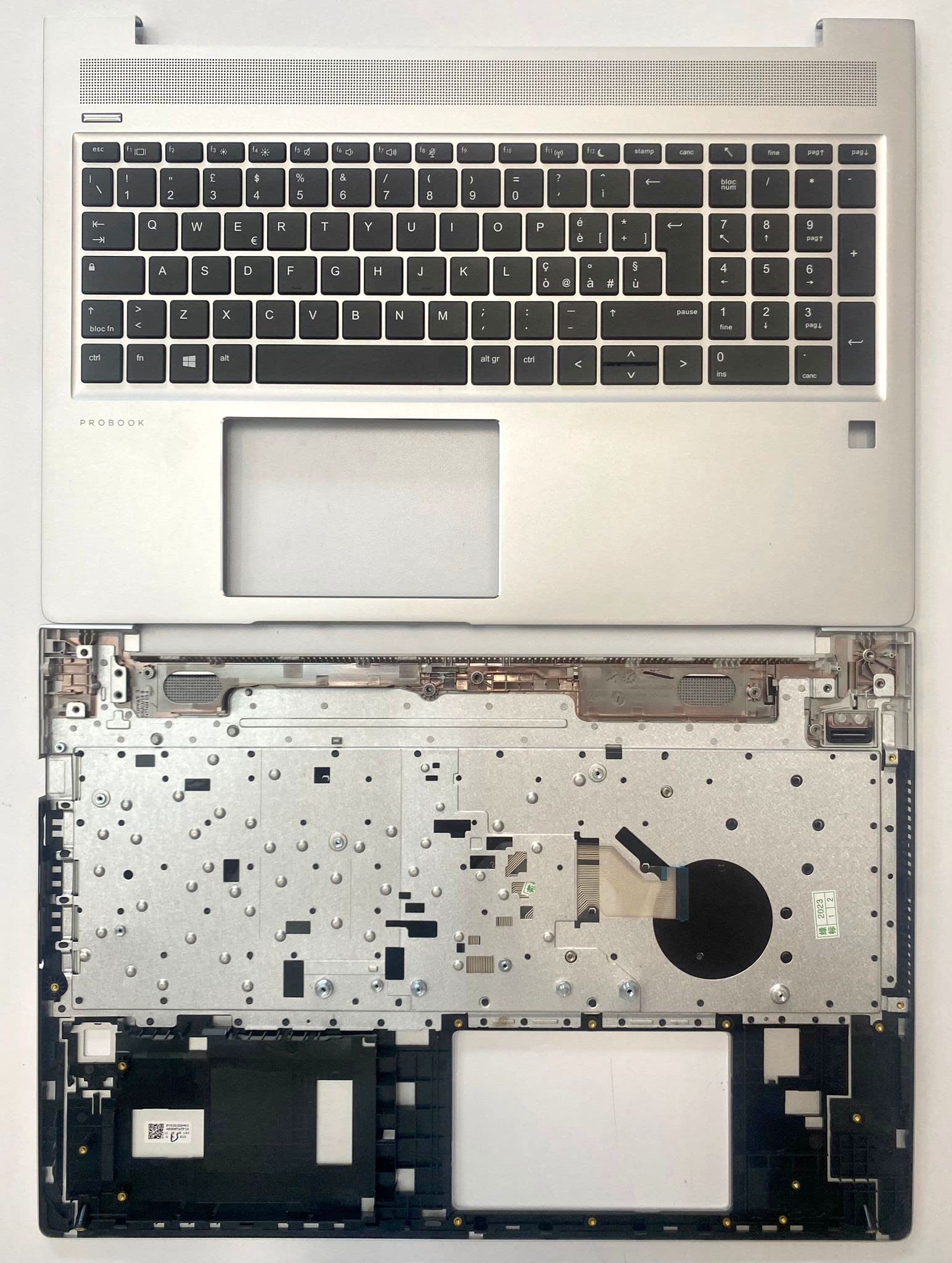 INFOELETTRONICA LO STORE DELLA CONVENIENZA E QUALITA' Tastiera Italiana TOPCASE per HP Probook 450 G7 ProBook 450 G6 Silver