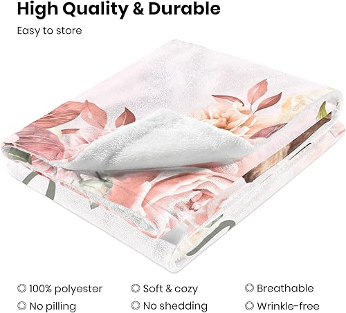 Miniatura 5 de J&SBGFT Manta personalizada para bebé niña, manta de bebé personalizada, manta de envoltura con nombre de niña, mantas de recepción de animales del