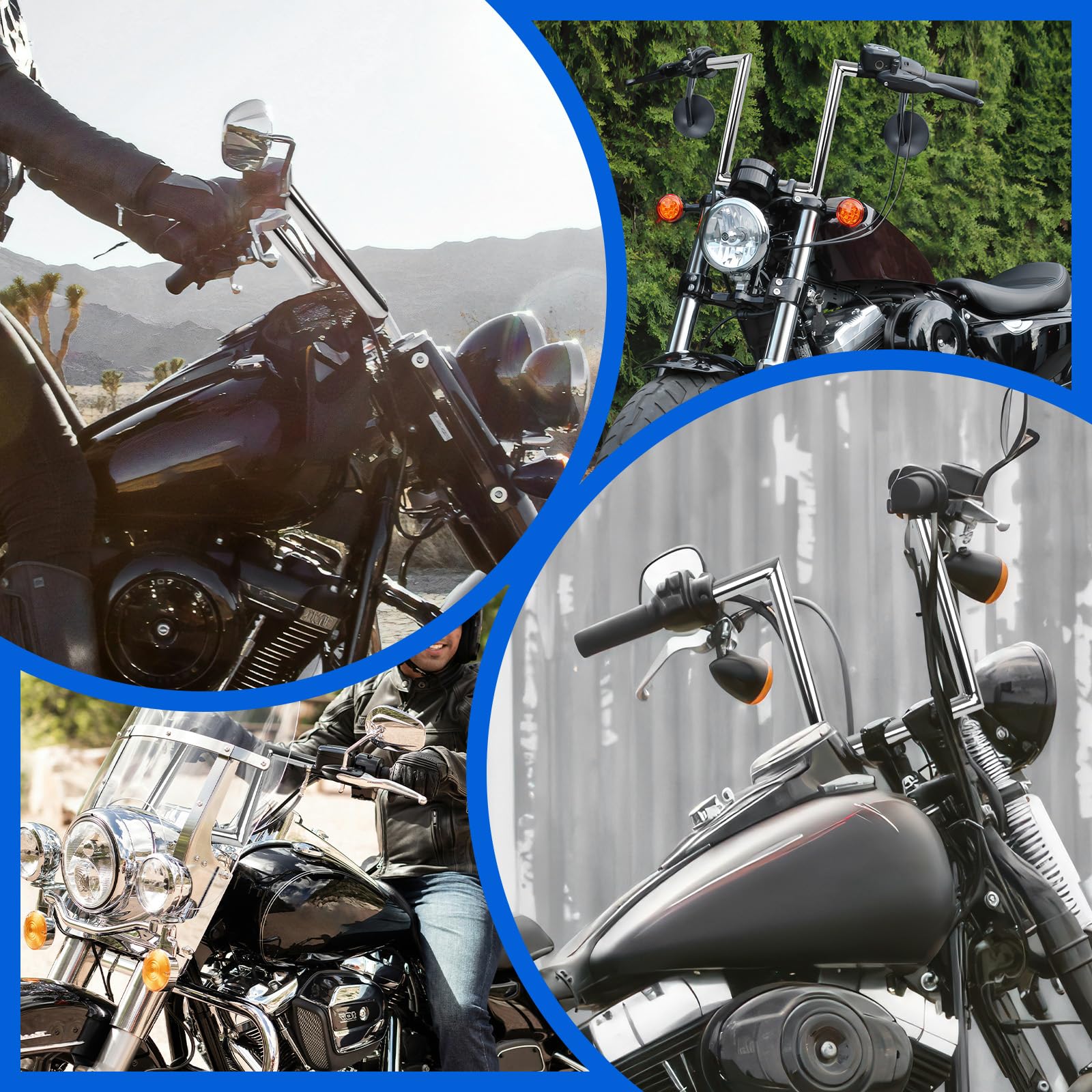 DREAMIZER Manubrio Moto 25mm 1" Ape Hanger 10 pollici Compatibile Harley Honda Yamaha Suzuki Kawasaki