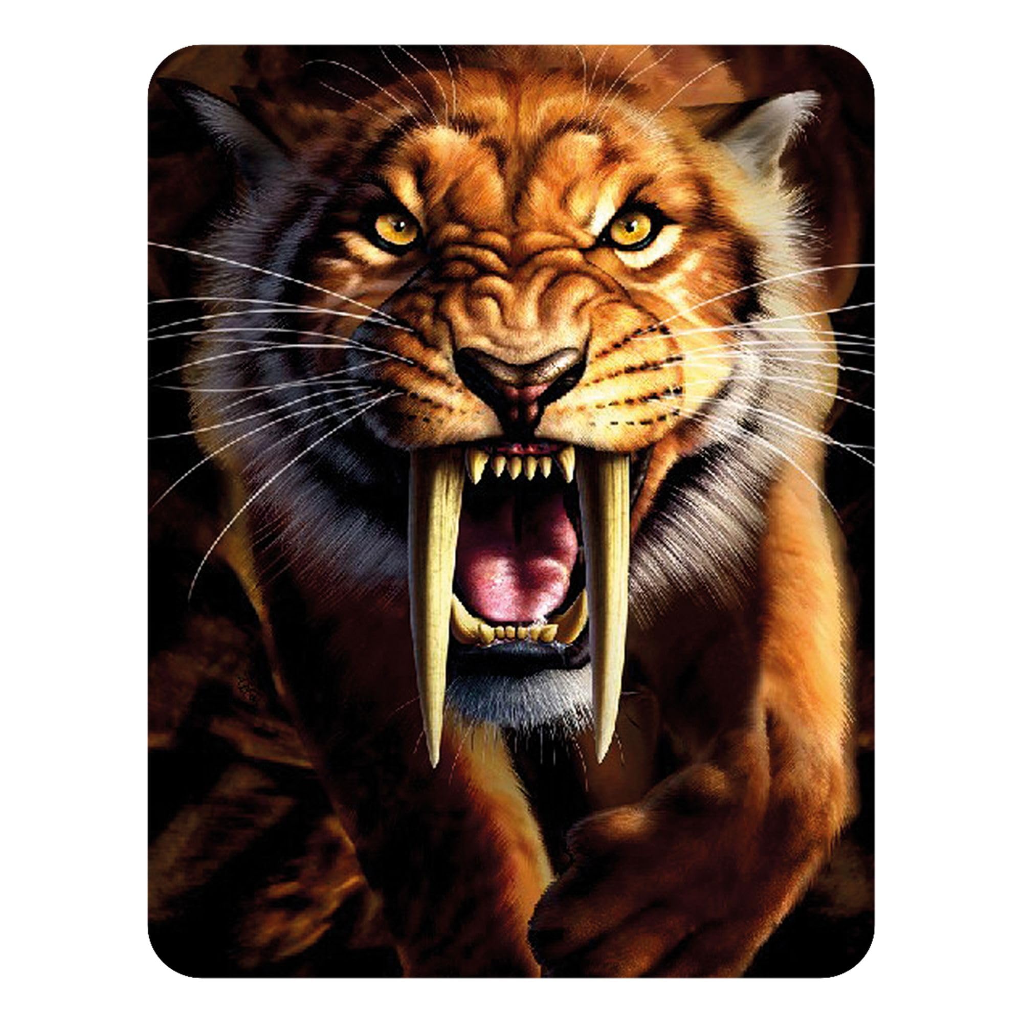 3D LiveLife Magnet - Sabertooth from Deluxebase. Lenticular Prehistoric Fridge Magnet. Decorative 3D Sabertooth Flat Magnets. Cute Small Magnets for Fridge, Dishwasher and Whiteboard.