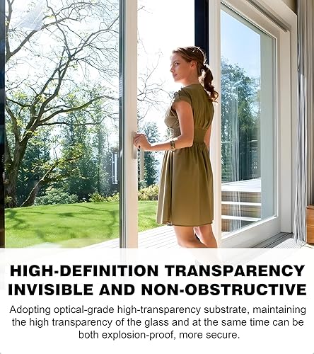 Miniatura 3 de TOYOCO Película de seguridad transparente de 4 mil para ventana, anti roturas, película de seguridad inastillable para ventana, película de