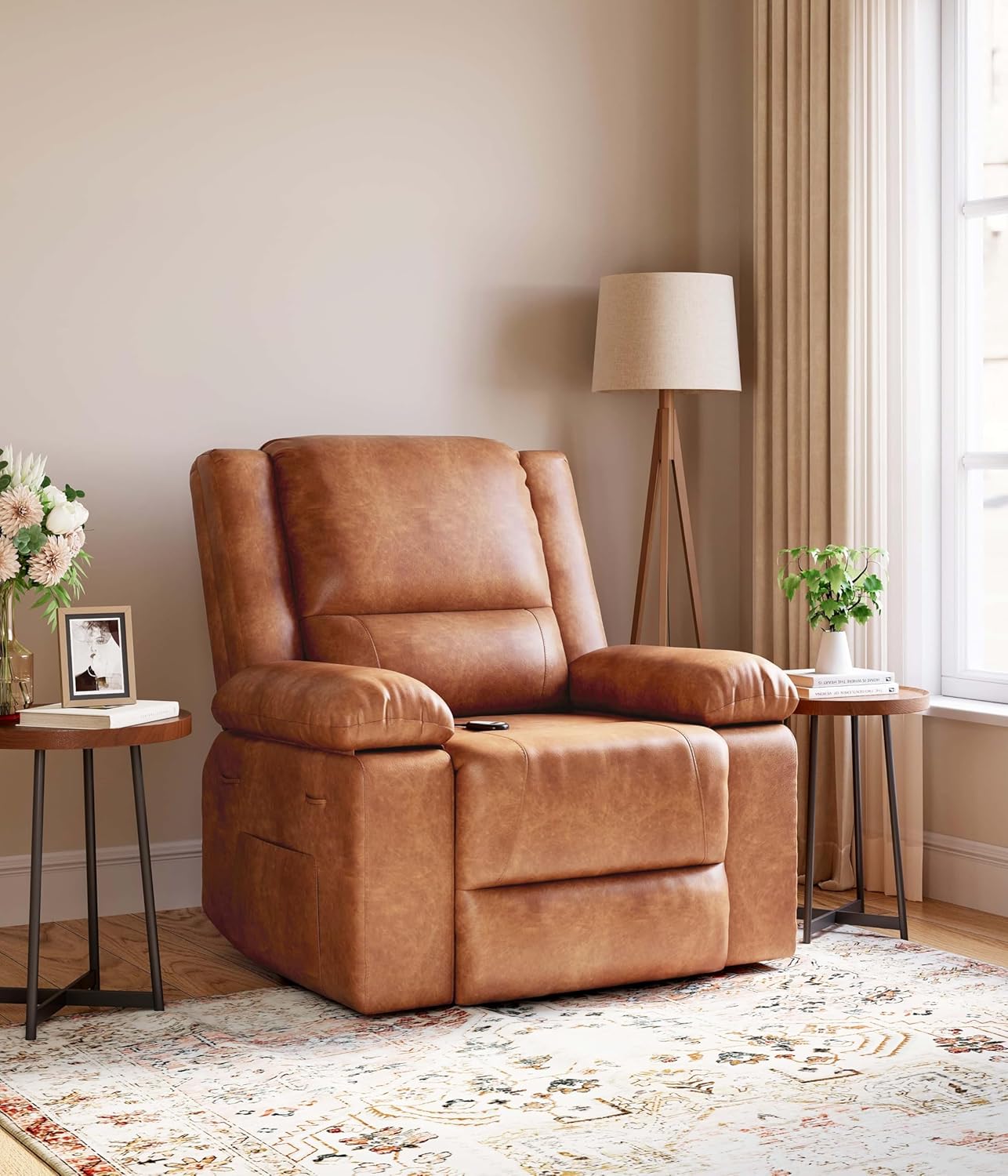 Garvee Electric Lift Recliner Chair - Heat and Massage, PU Leather Power Lift Recliner for Elderly & Mobility Impaired, Adjustable Back and Legs, Heavy Duty Lift Chair for Seniors