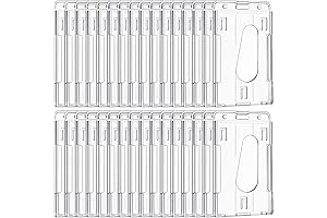 Vertical ID Badge Holder with Heavy-Duty Hard Plastic Protection