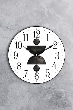 Emores 36 Cm Real Bombe Glass Flowing Seconds Quiet Mechanism Decorative Wall Clock Nss