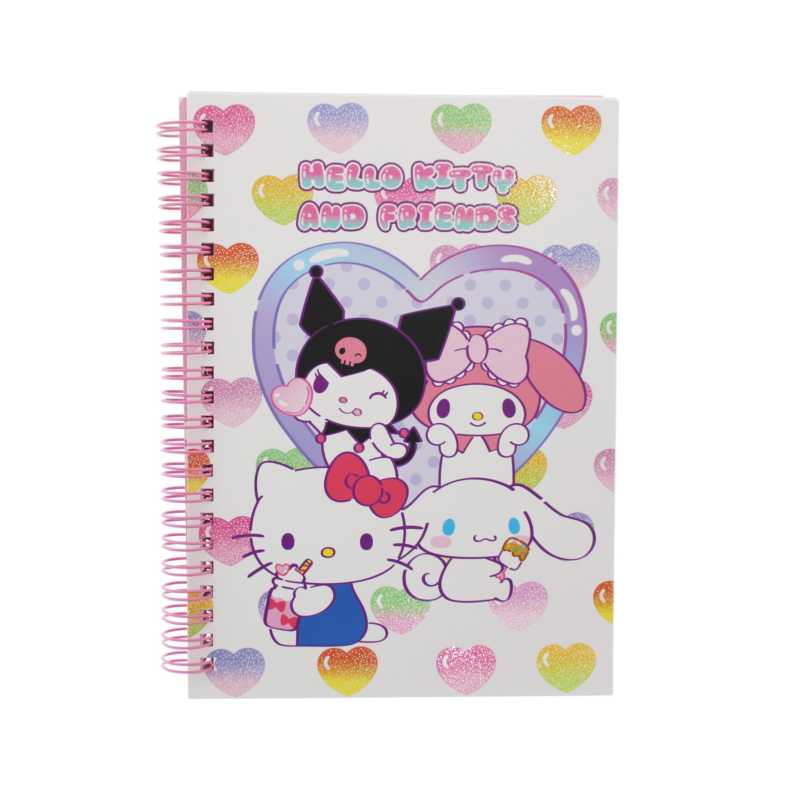 Blueprint Collections Hello Kitty A5 Notebook | Cute Notebook Featuring Kuromi, Cinnamoroll & My Melody | 80 Page Spiral Bound Writing Pad | Hello Kitty Stationery, Gifts & Accessories