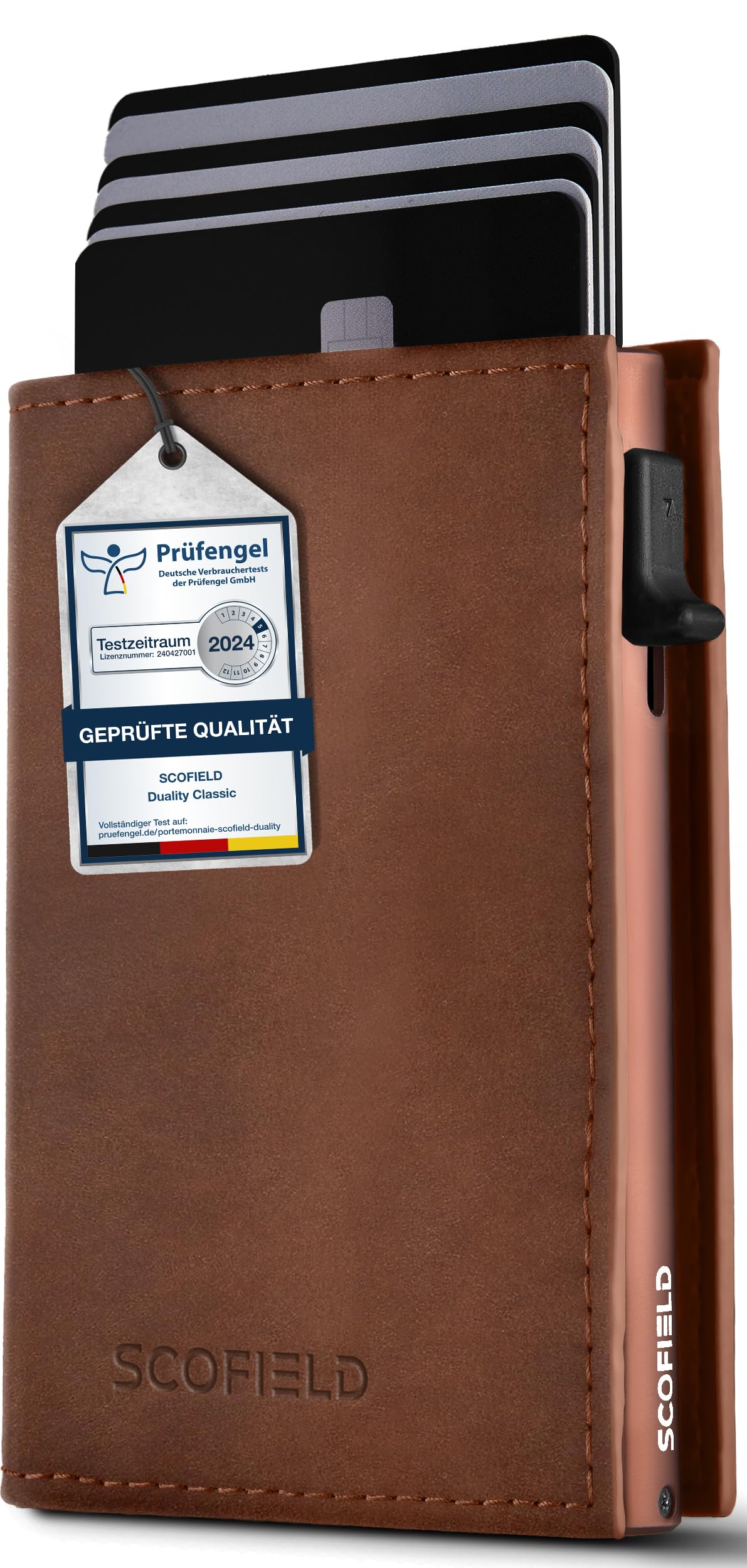 SF SCOFIELD Duality Classic Slim Wallet mit Münzfach | Kartenetui Herren für 9-10 Karten | Geldbeutel Portemonnaie mit RFID Schutz | Wallets for Men | Kreditkartenetui