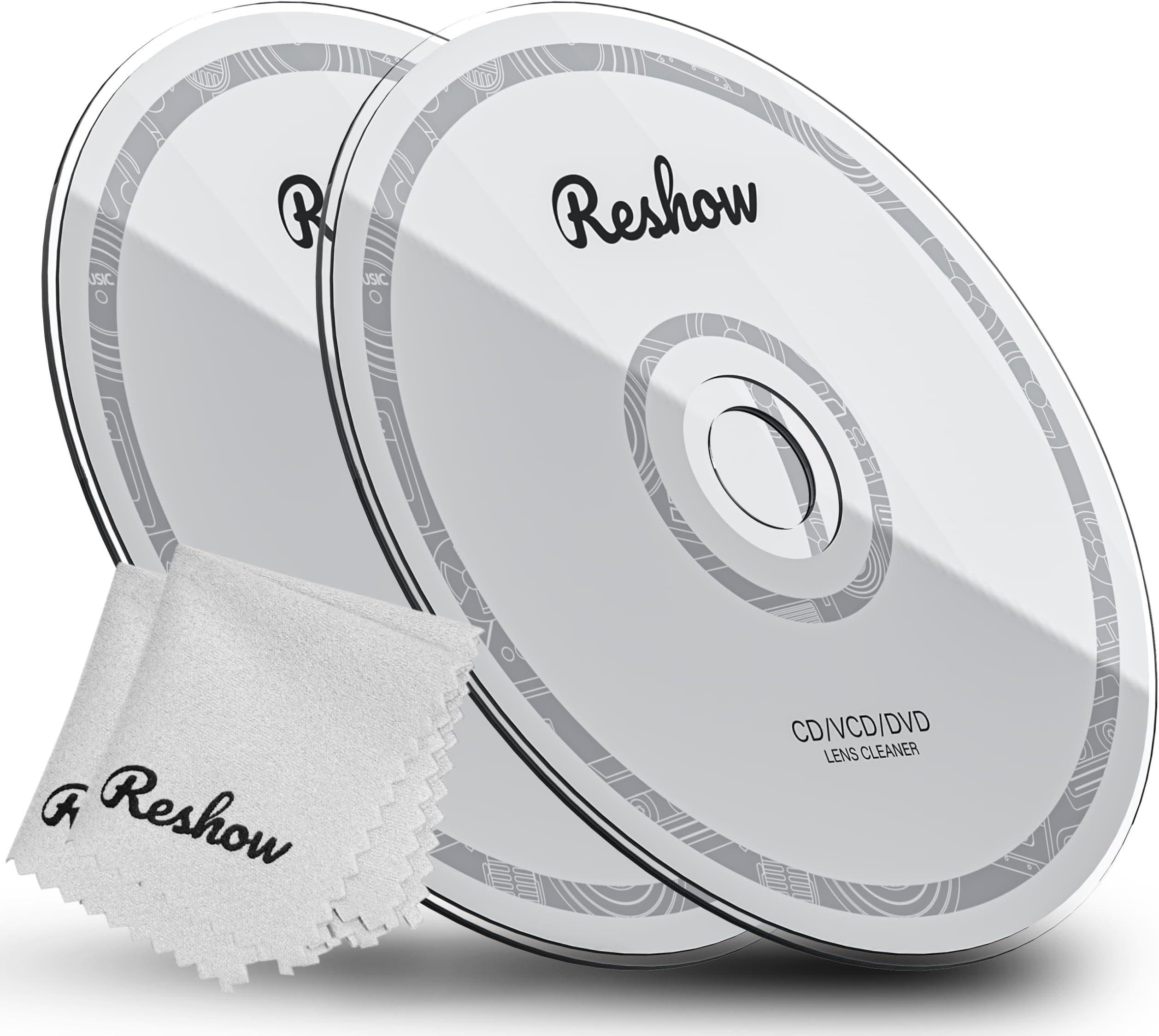 Reshow Laser Lens Disc Cleaner kit for CD & DVD Player Without Scratching The Optics - Included Microfiber Cloth, Cleaning Disc and Cleaning Solution (1 Bottles of Cleaning Fluid)