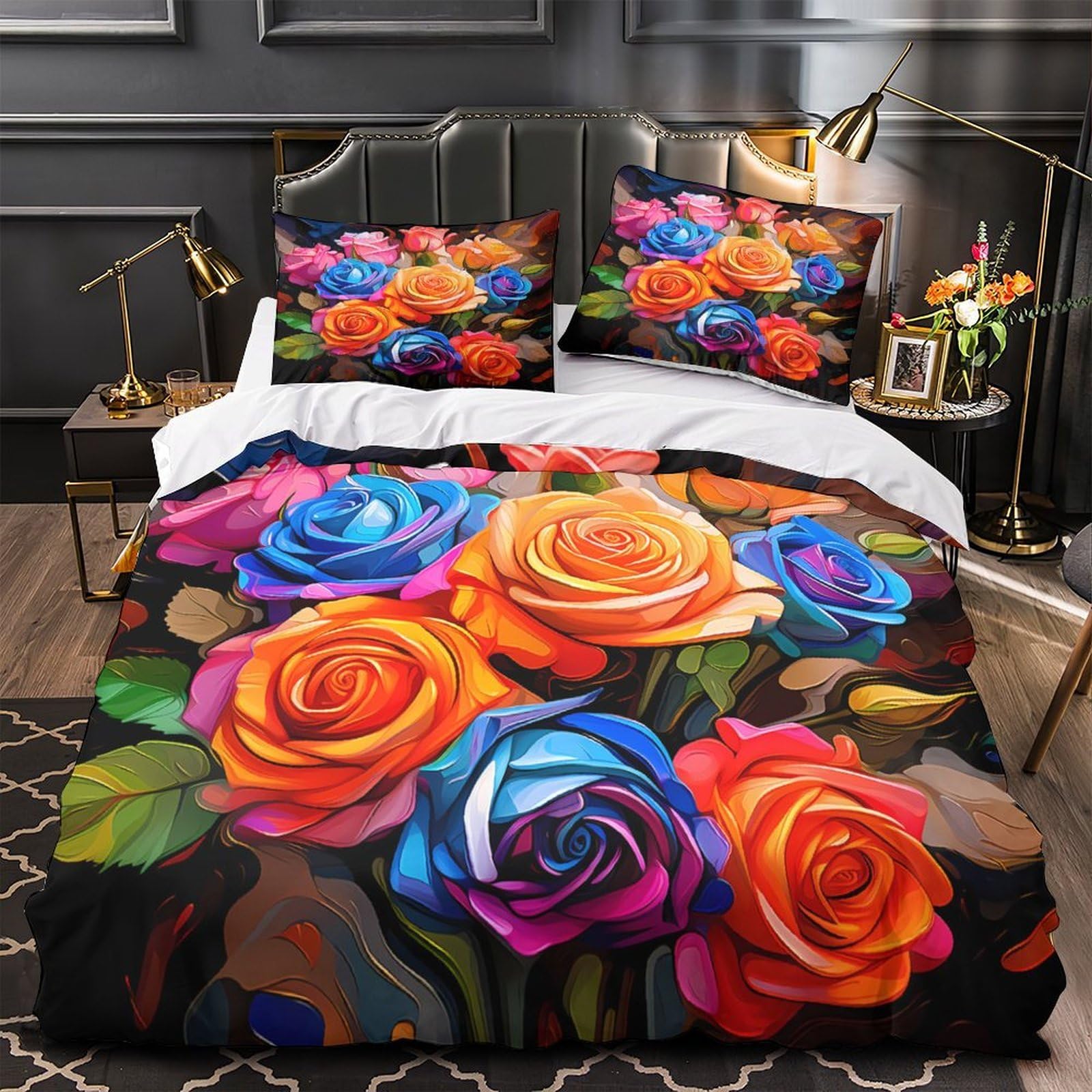 Housse de couette 3D hypoallergénique en microfibre douce avec zip