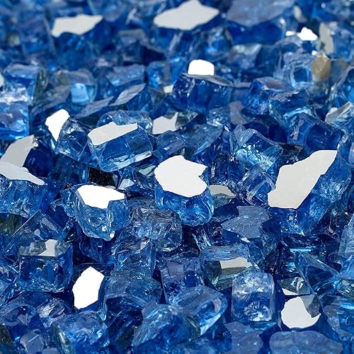 Miniatura 3 de Mr. Fireglass - 10 libras de piedras de fuego reflectantes mezcladas para chimenea hogueras y paisajismo, piedras de  pulgada muy brillantes de