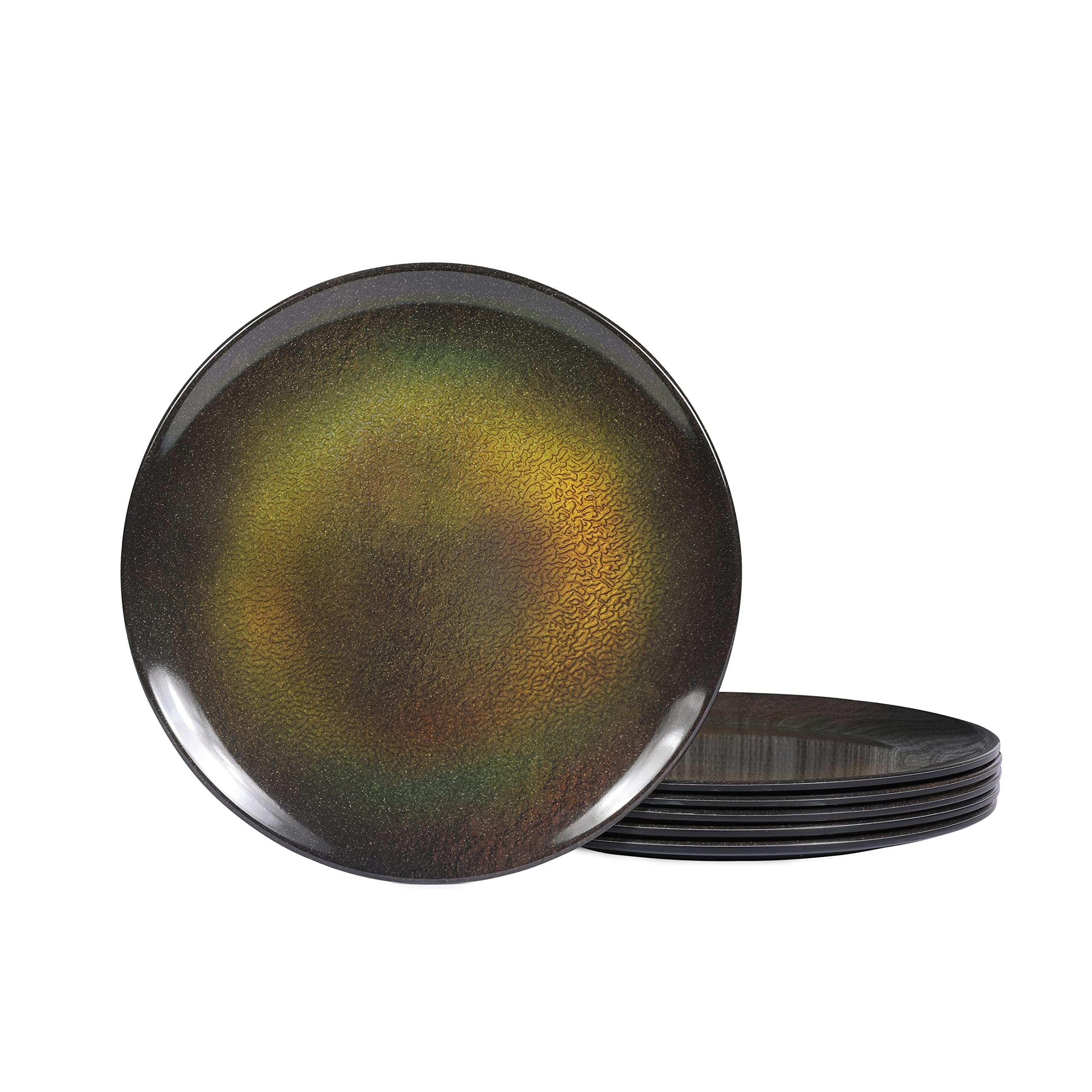 Aidio gold X plates 6pcs Dinner Plates,8.5 Inch Reusable Plate Set Dishwasher Safe,Unbreakable Deep Dinner Plates, for wedding, catering event, table decoration, BPA free. Visit the Store