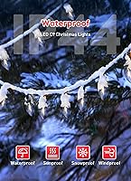 Vista 5 de Luces LED vintage C9 de Navidad, cadena de luces C9 de 25 pies con 25 bombillas LED C9 de plástico, luces impermeables conectables al aire libre